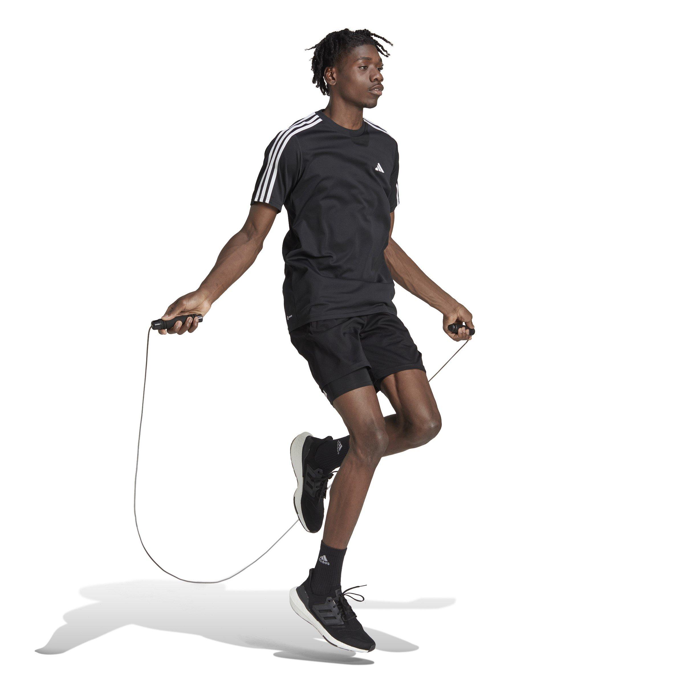 Schwarz/Weiß - adidas - 3 Stripe Essentials Training T-Shirt Mens - 7