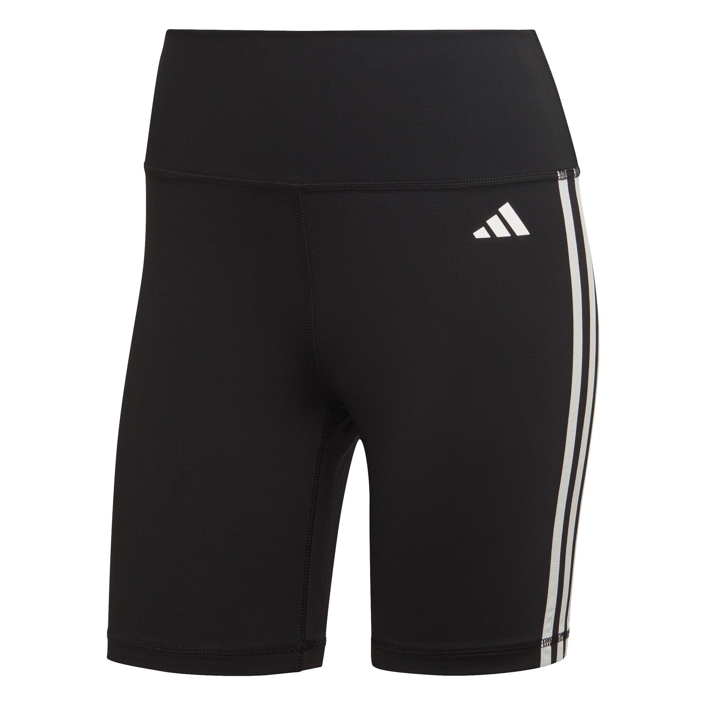 Noir - adidas - Training Essentials 3-Stripes High-Waisted Short Leggings - 1