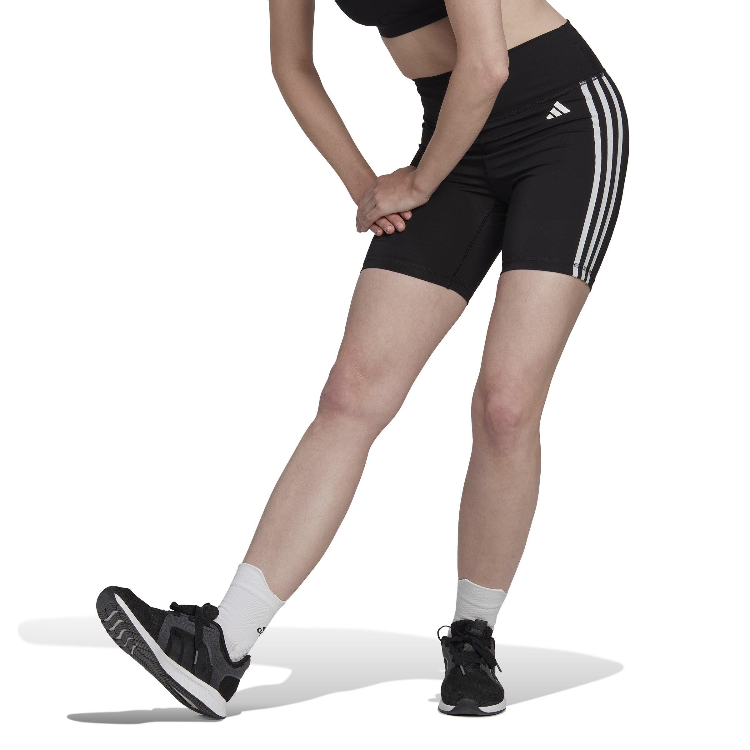Noir - adidas - Training Essentials 3-Stripes High-Waisted Short Leggings - 2