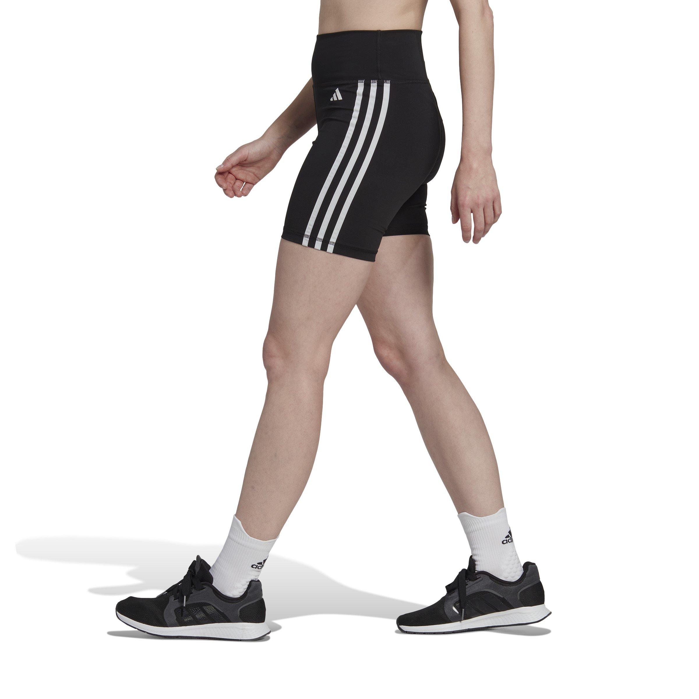 Noir - adidas - Training Essentials 3-Stripes High-Waisted Short Leggings - 3
