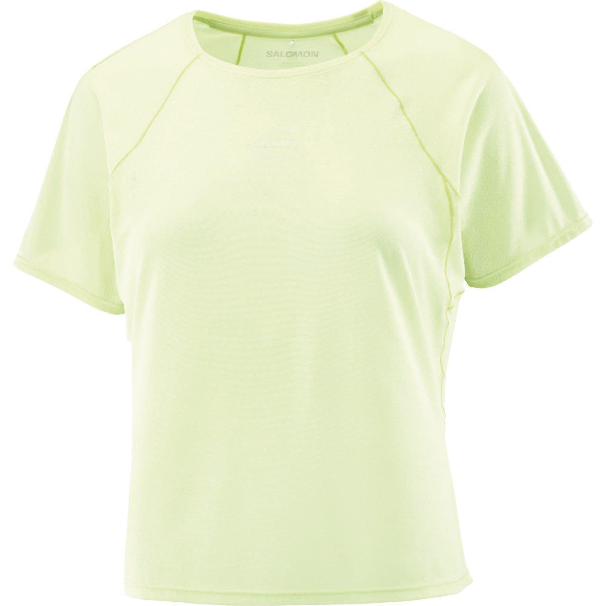 Limette - Salomon - SHAKEout Air Cropped Running Tee Womens - 1