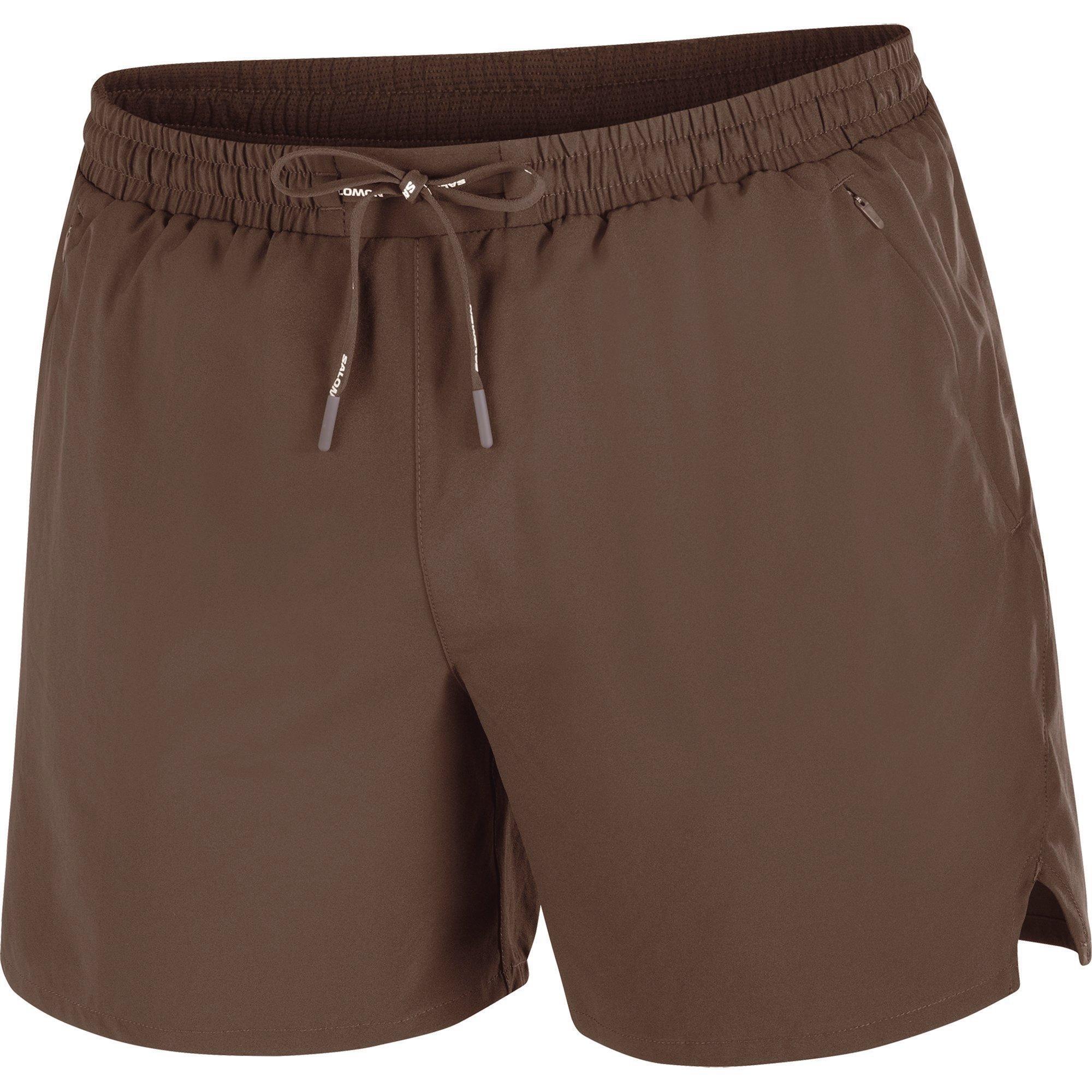 Coffee - Salomon - SHAKEout Core 5 Running Shorts Mens - 1