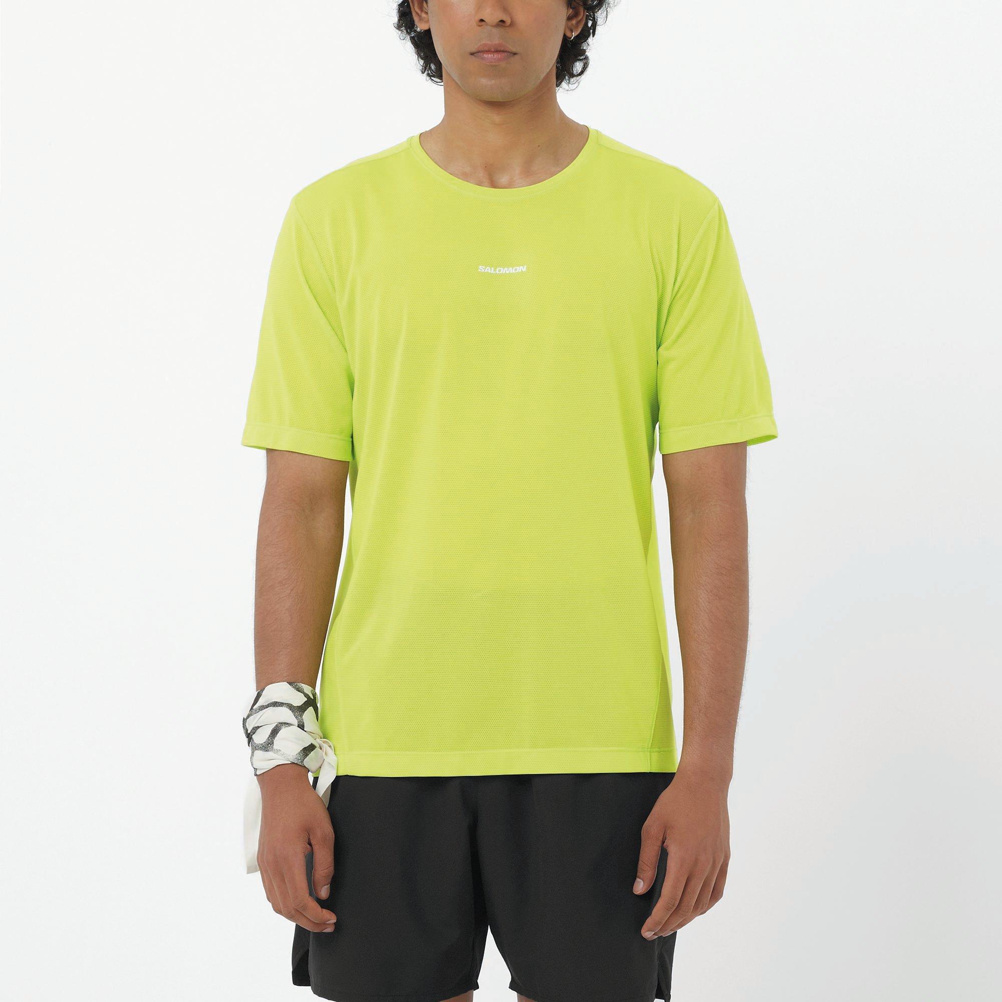 Lime - Salomon - SHAKEout Core SS Running Tee Mens - 2