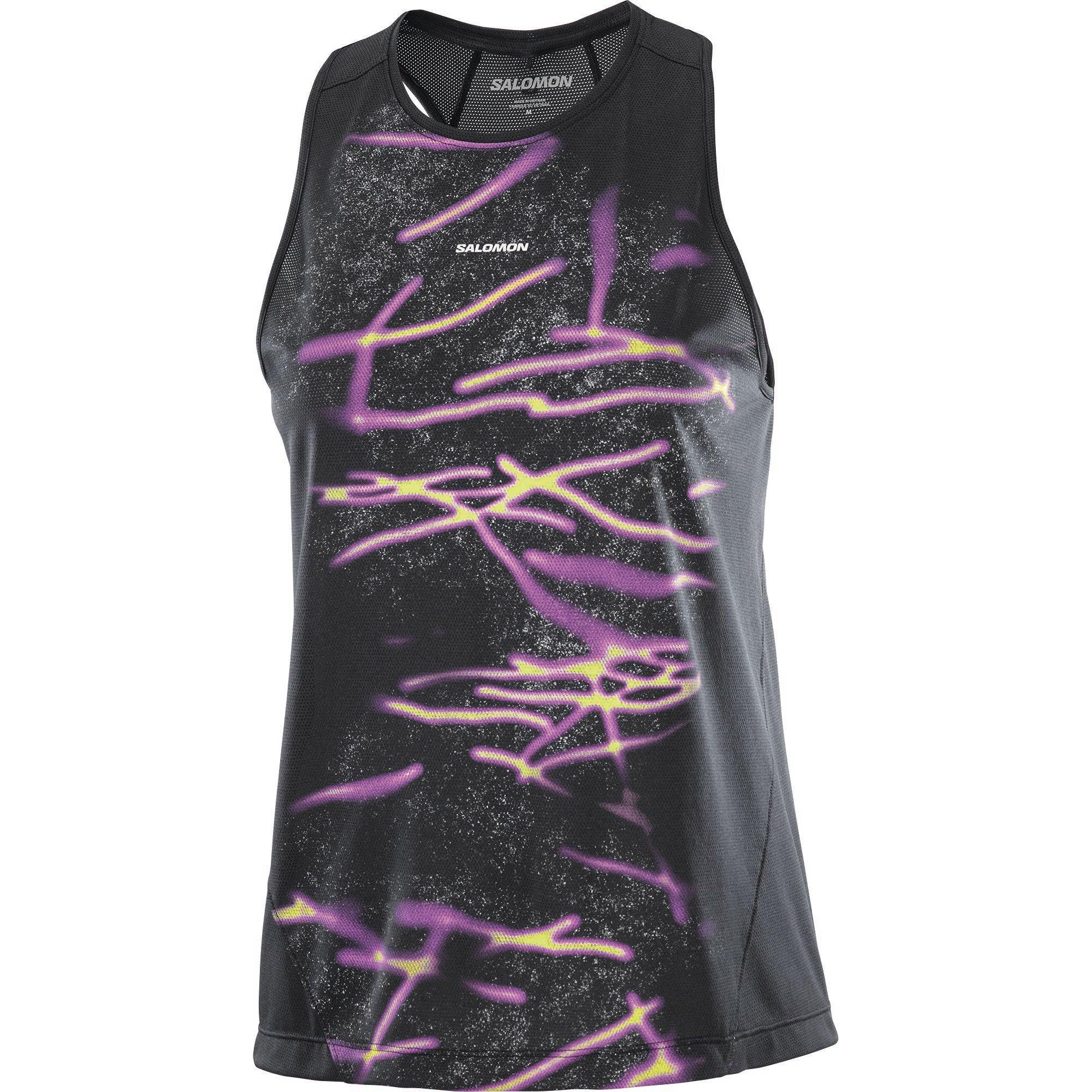 Black - Salomon - SHAKEout Core Graphic Tank Womens - 1