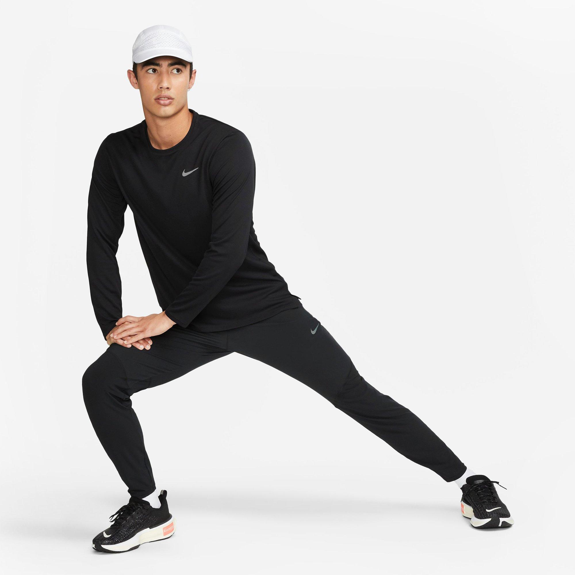 Nike | Miler Dri FIT UV Mens Long Sleeve Running T Shirt | Long Sleeve ...