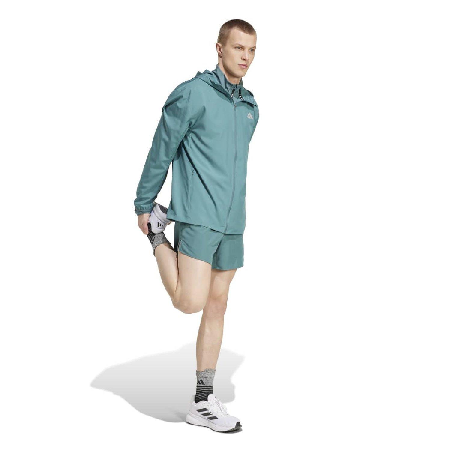 preloved teal - adidas - Men's Run It Full-Zip AEROREADY Hooded Long-Sleeve Running Jacket - 4