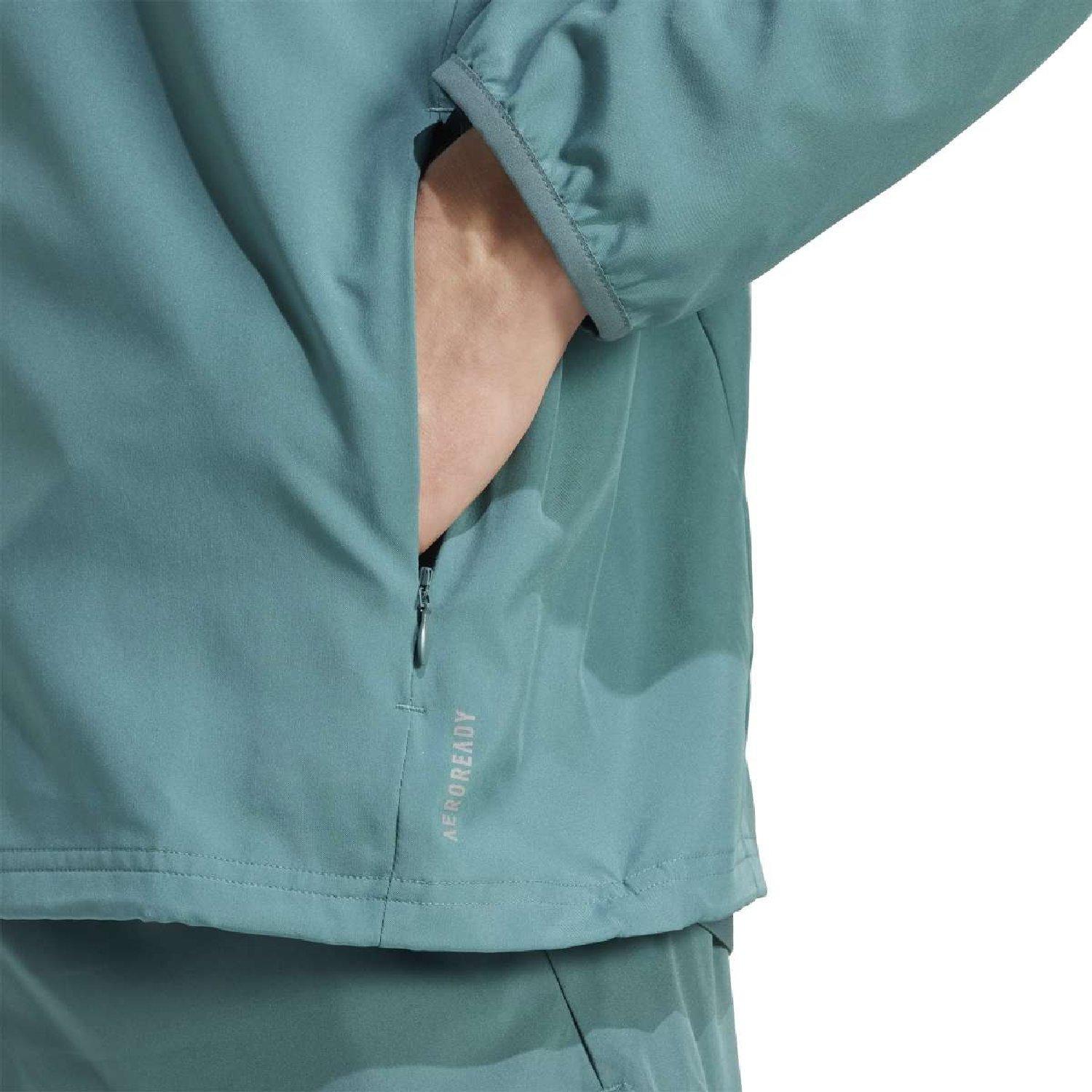 preloved teal - adidas - Men's Run It Full-Zip AEROREADY Hooded Long-Sleeve Running Jacket - 6
