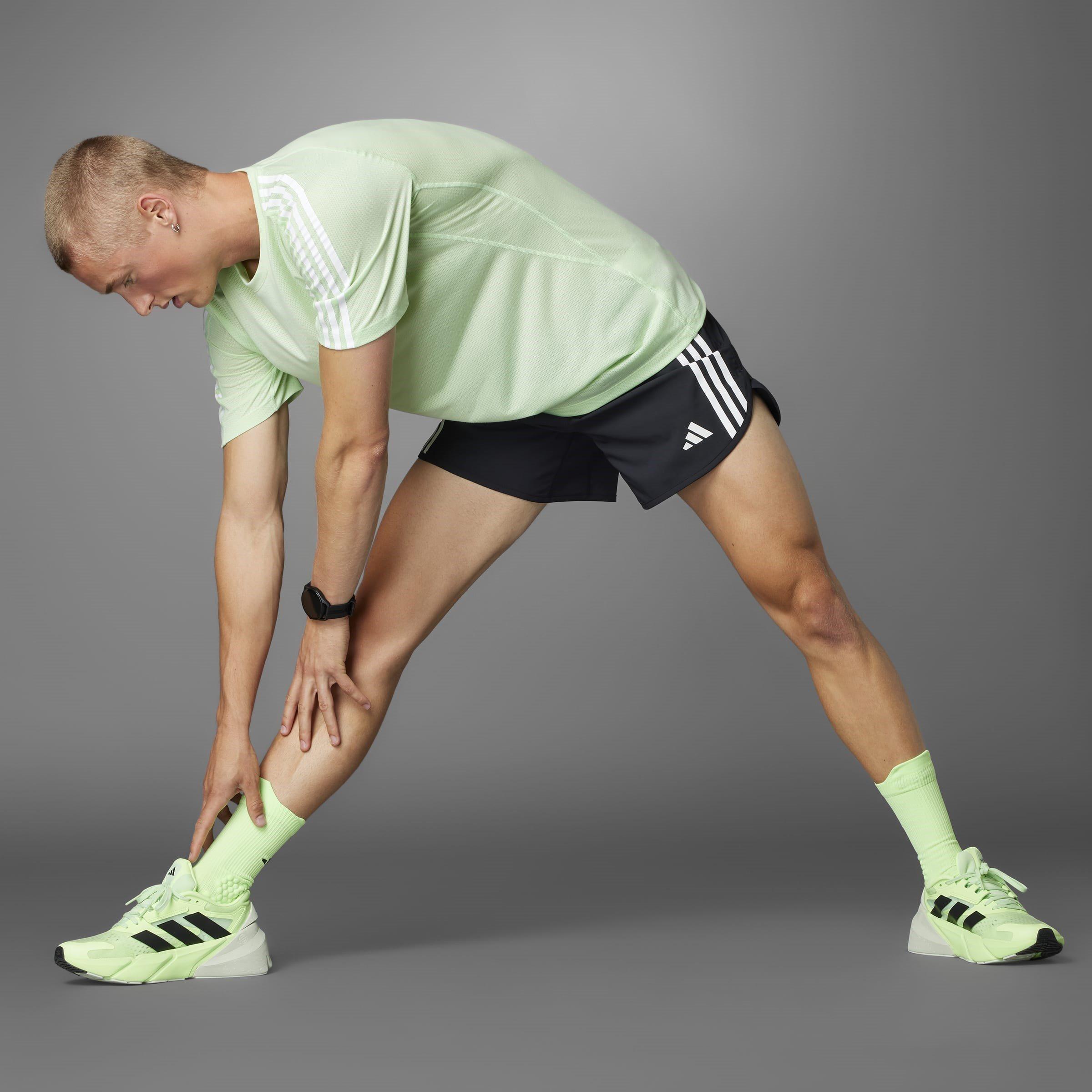 Black - adidas - Own the Run 3-Stripes Mens Performance Shorts - 11