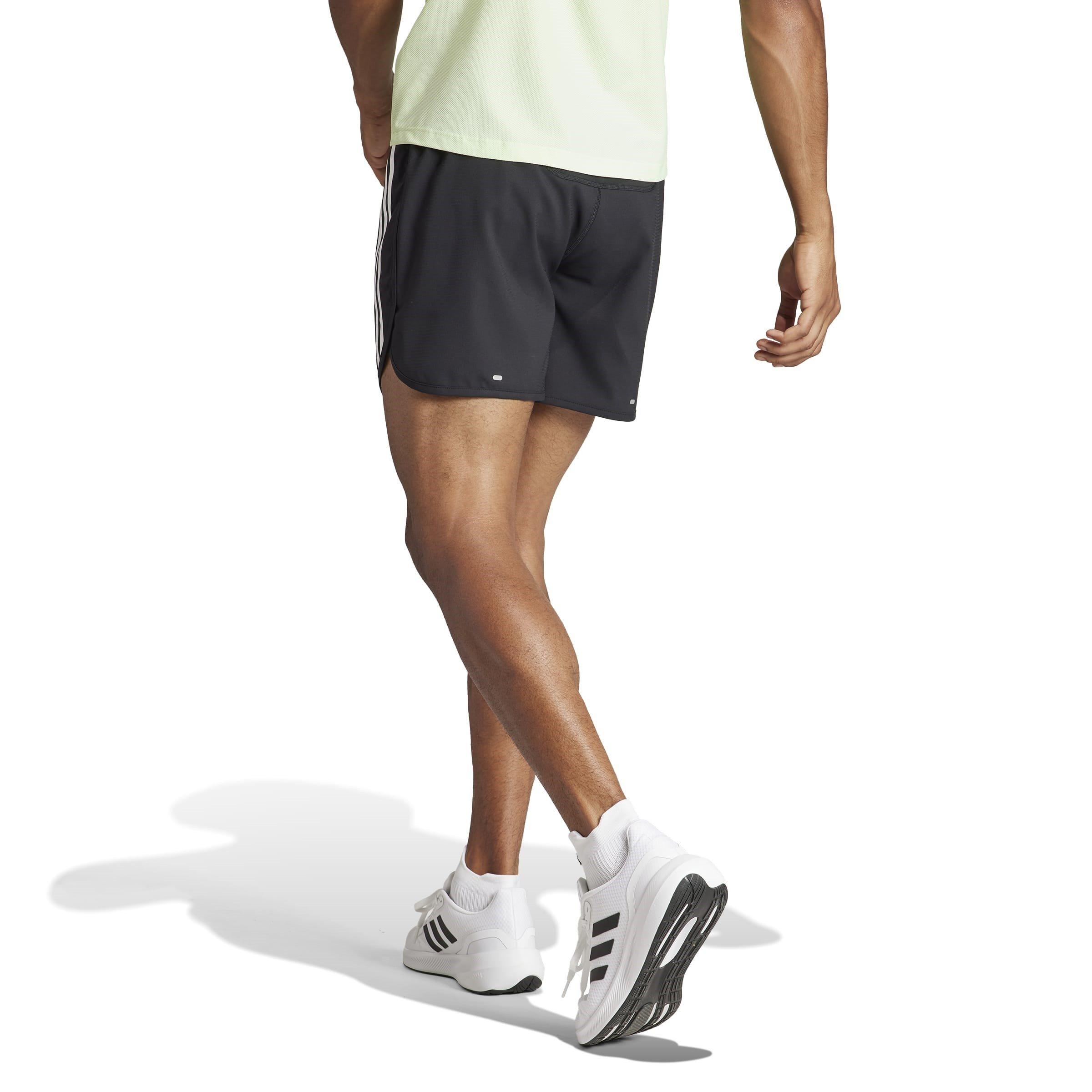 Black - adidas - Own the Run 3-Stripes Mens Performance Shorts - 3