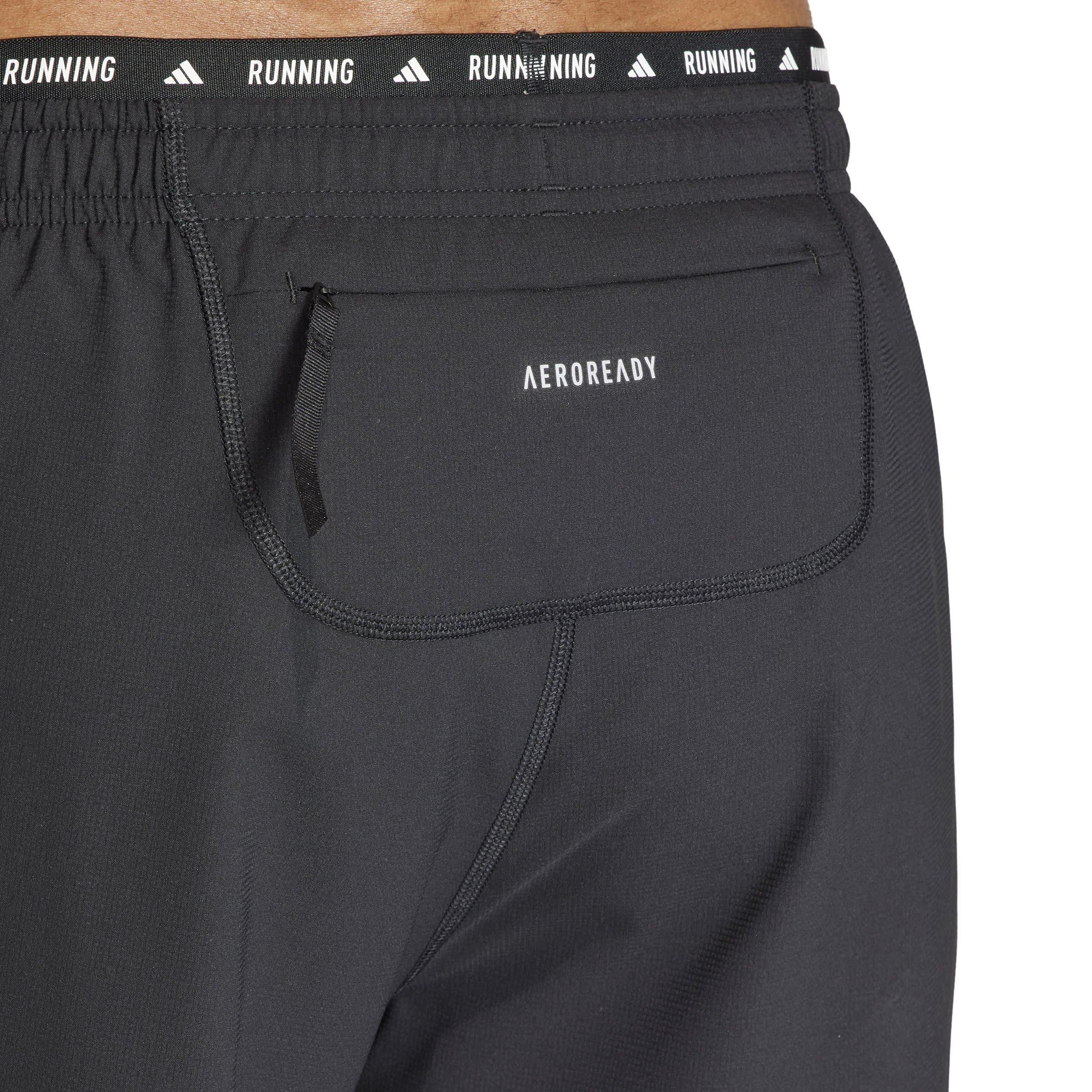 Black - adidas - Own the Run 3-Stripes Mens Performance Shorts - 6