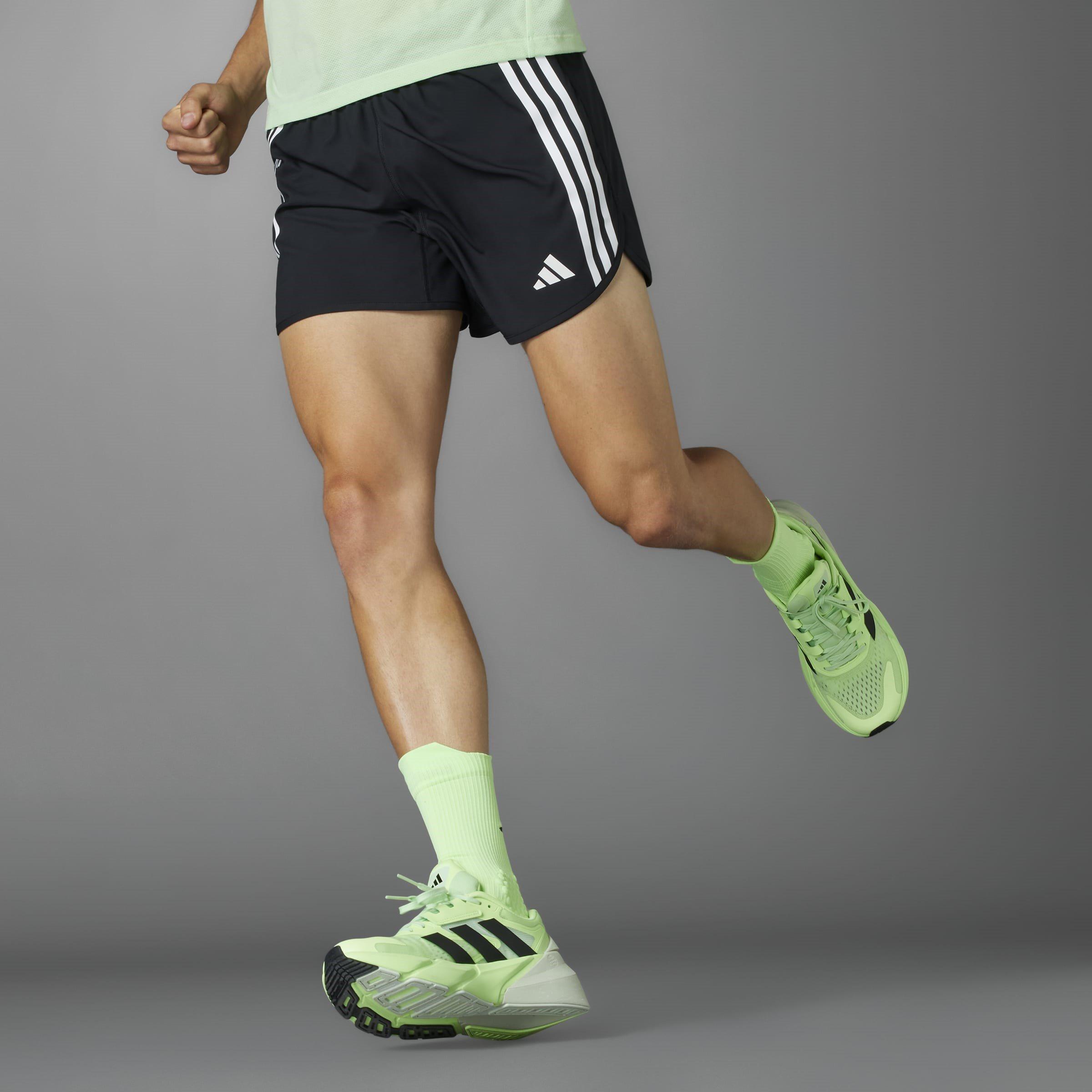 Black - adidas - Own the Run 3-Stripes Mens Performance Shorts - 7