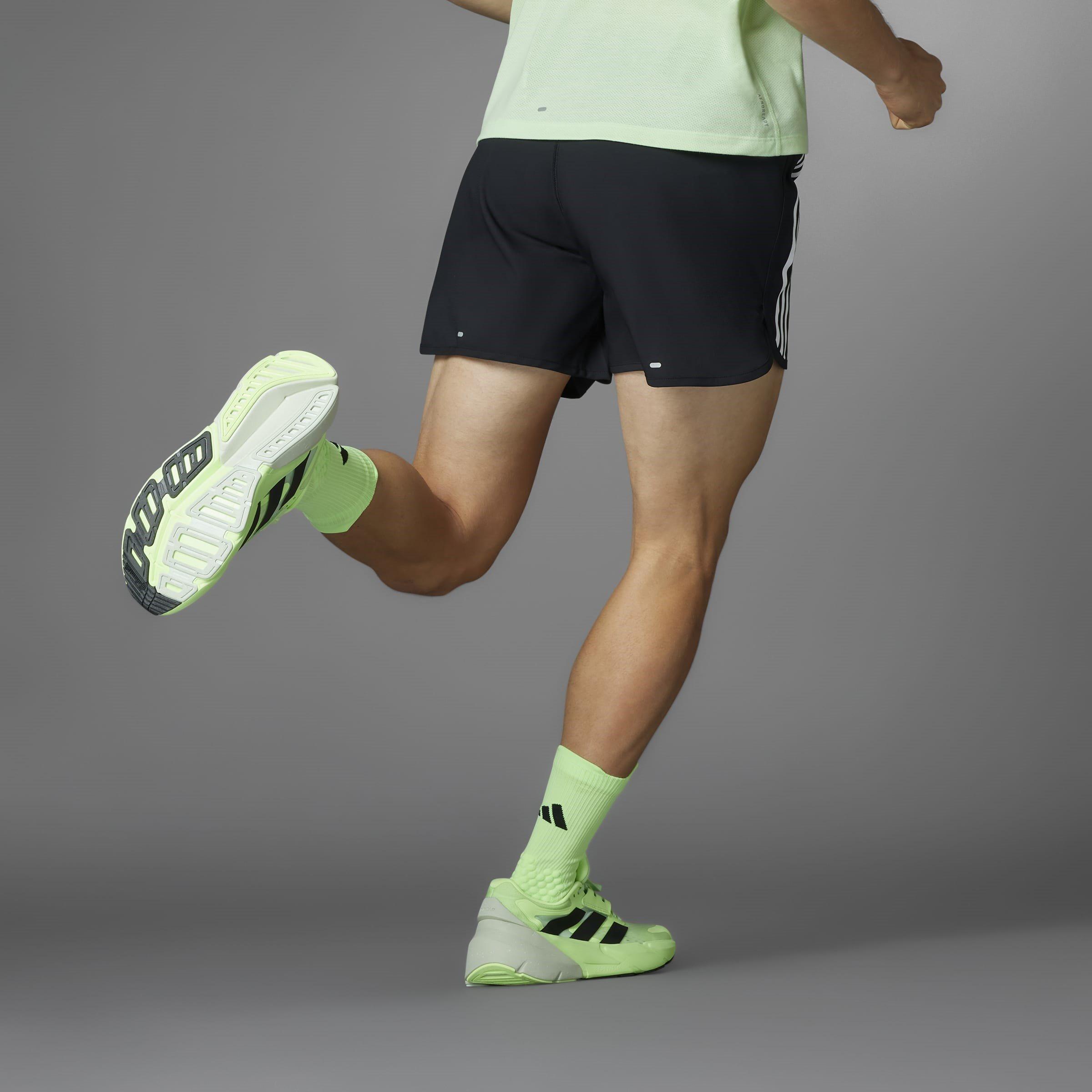 Black - adidas - Own the Run 3-Stripes Mens Performance Shorts - 8