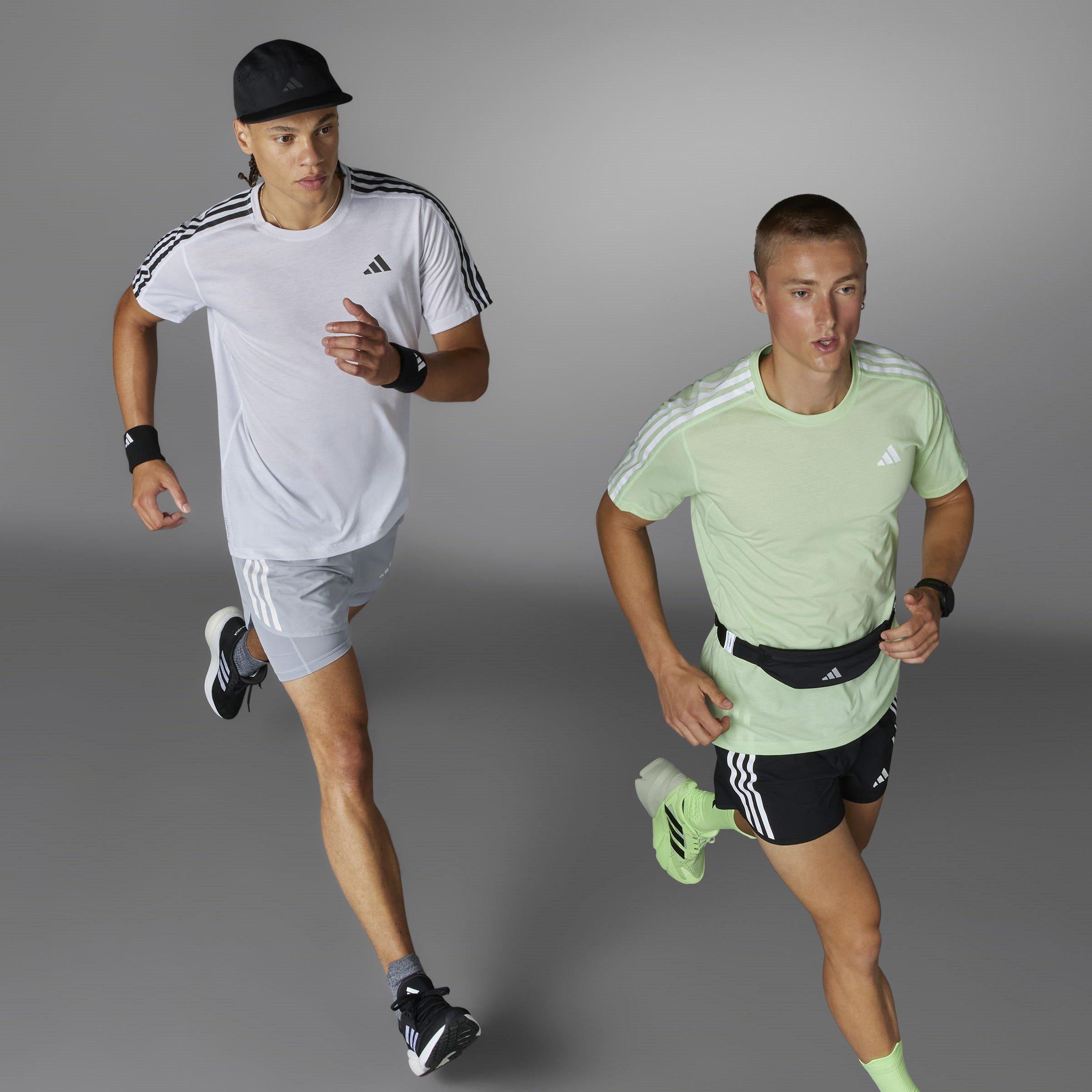 Black - adidas - Own the Run 3-Stripes Mens Performance Shorts - 10