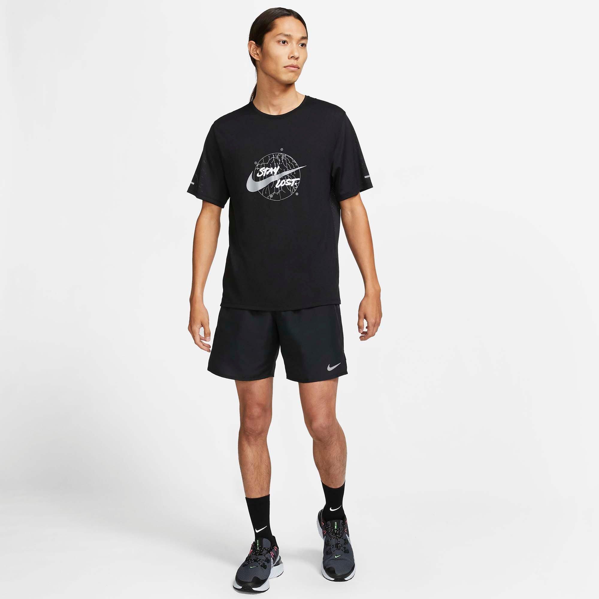 Black/Ref Silv - Nike - Challenger 7 Inch Mens Running Shorts - 3