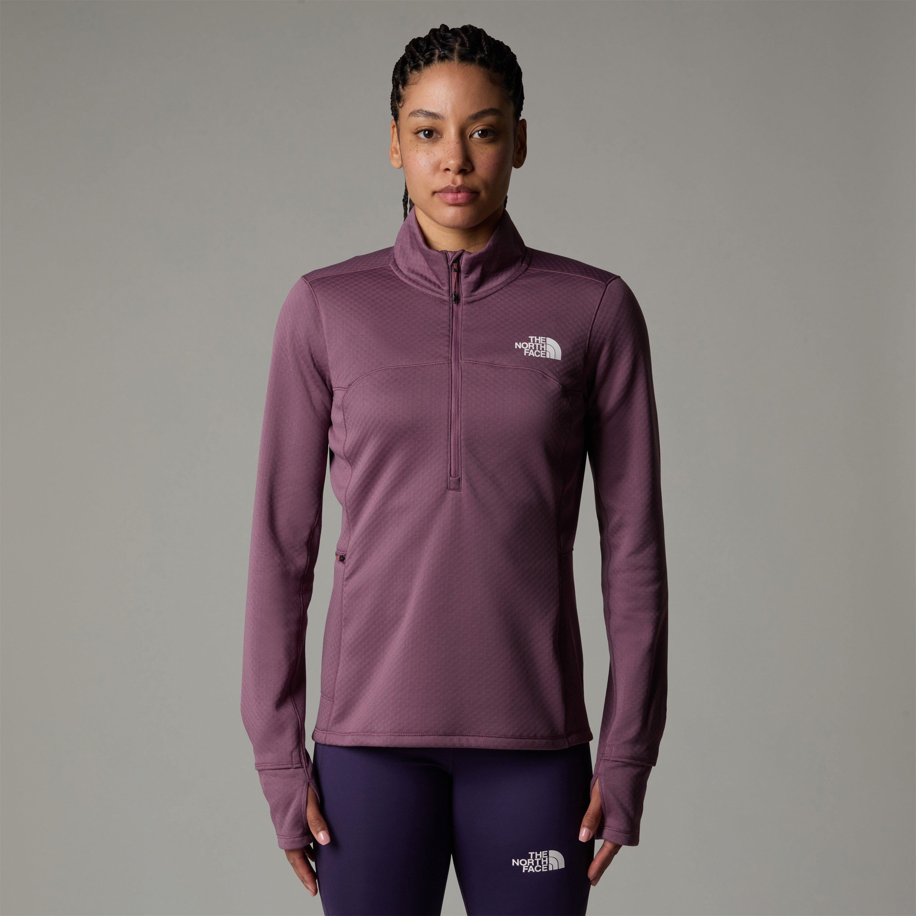 Middernacht Mauve - The North Face - Women's Winter Warm Quarter-Zip Long-Sleeve Performance Running Top - 3