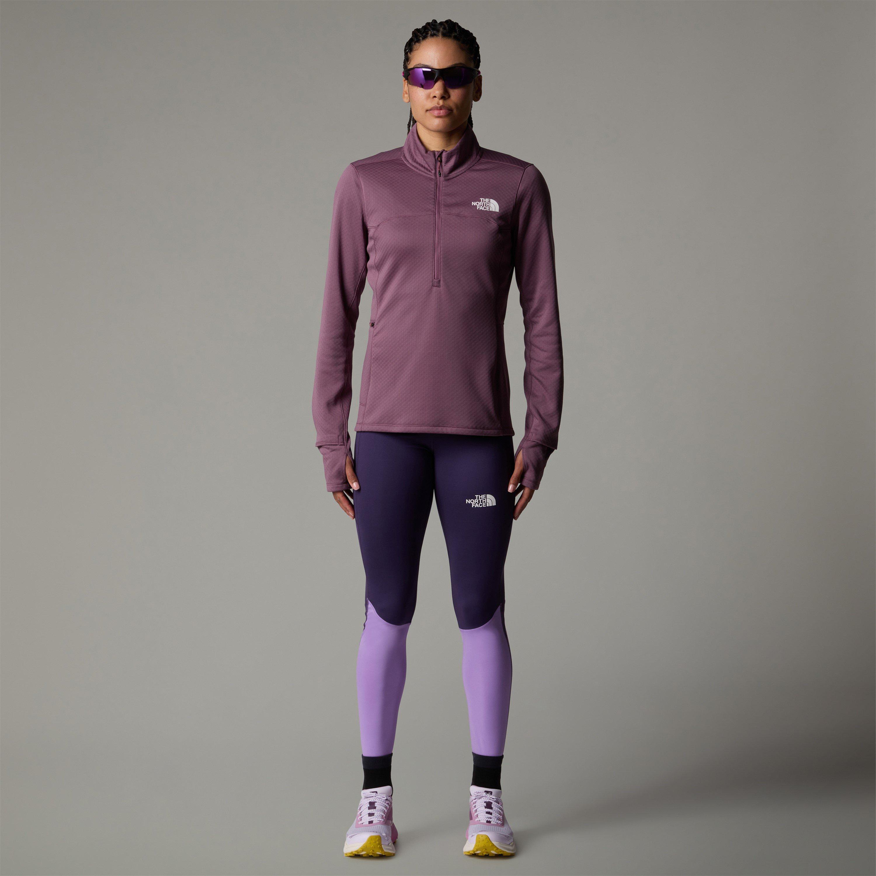 Middernacht Mauve - The North Face - Women's Winter Warm Quarter-Zip Long-Sleeve Performance Running Top - 5
