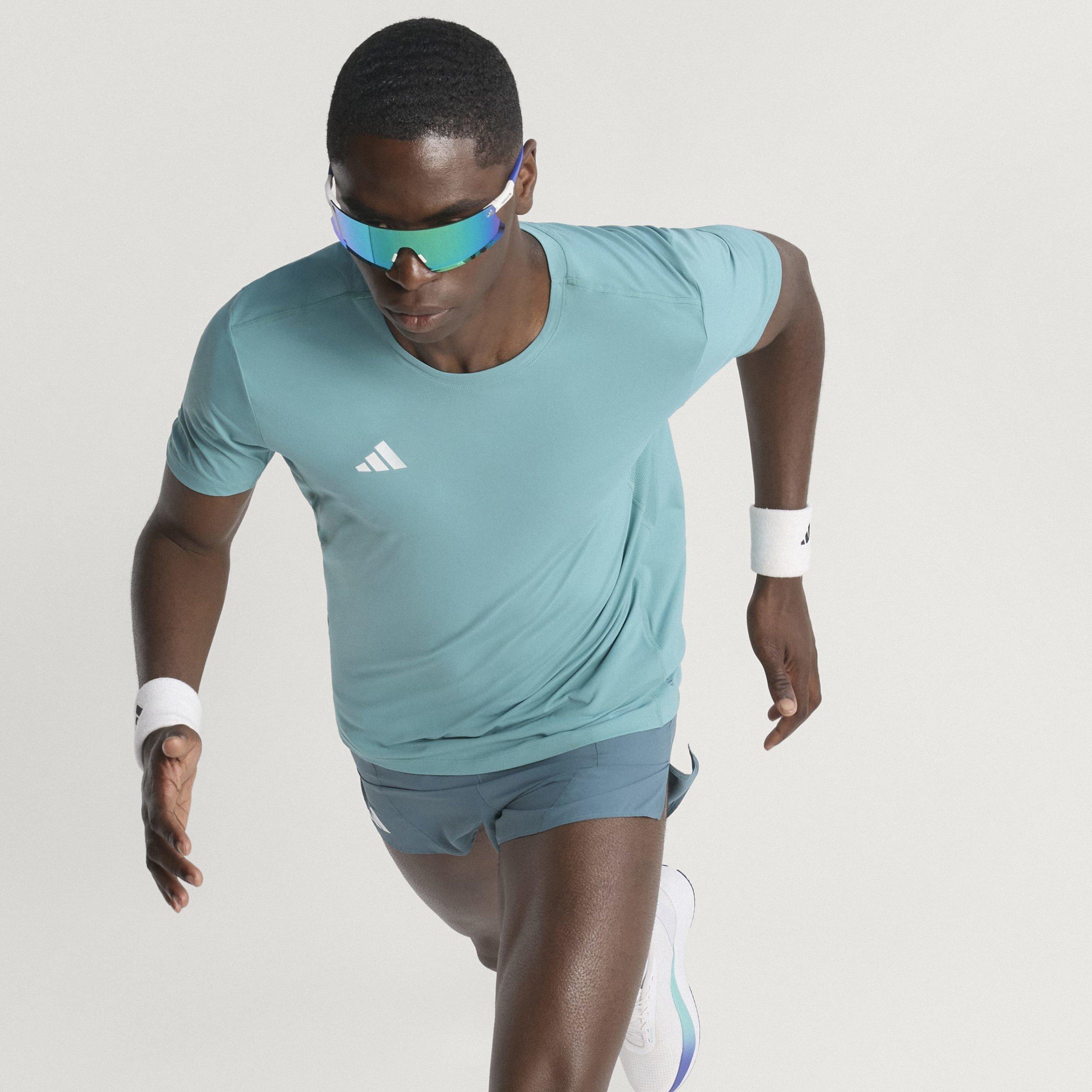 Pudder Teal - adidas - Adizero Essentials Running T-Shirt Mens - 8