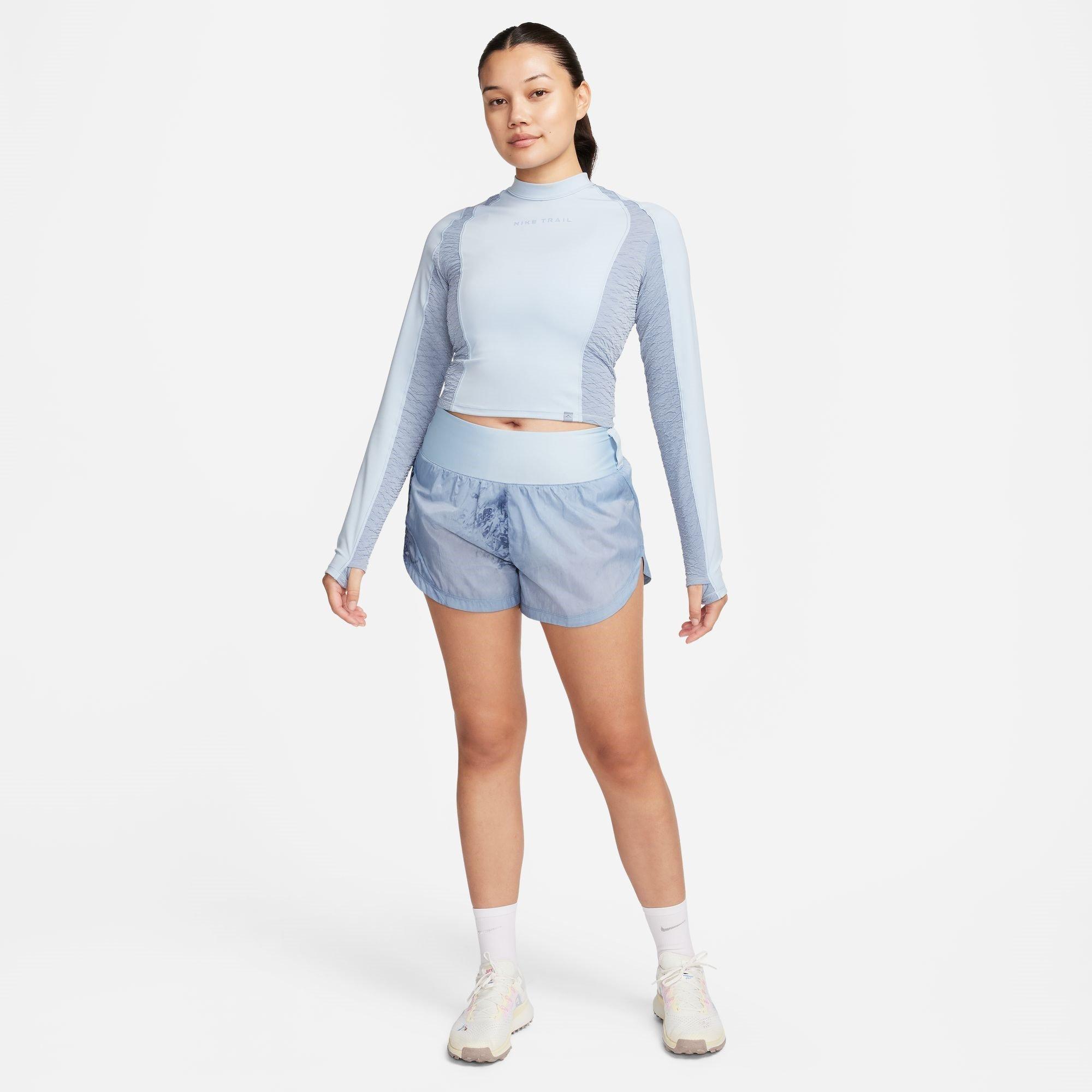 Bleu Armurerie Lt - Nike - Trail Repel Mid-Rise 3 Running Shorts Womens - 10