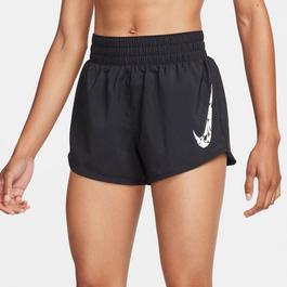 Nike One Swoosh Womens Dri FIT Running Mid Rise Brief Lined Shorts