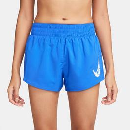 Nike One Swoosh Womens Dri FIT Running Mid Rise Brief Lined Shorts