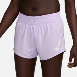 Nike One Swoosh Womens Dri FIT Running Mid Rise Brief Lined Shorts