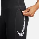 Noir - Nike - Swoosh Fast Women's Mid-Rise 7/8 Leggings - 7
