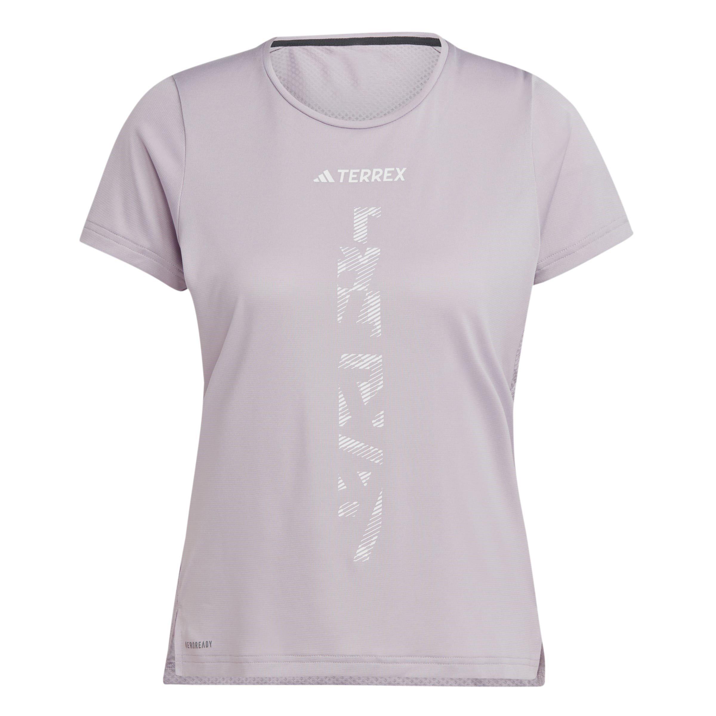 Adidas Women's Terrex Agravic Trail Running T-Shirt - Preloved Fig - 10 (S)