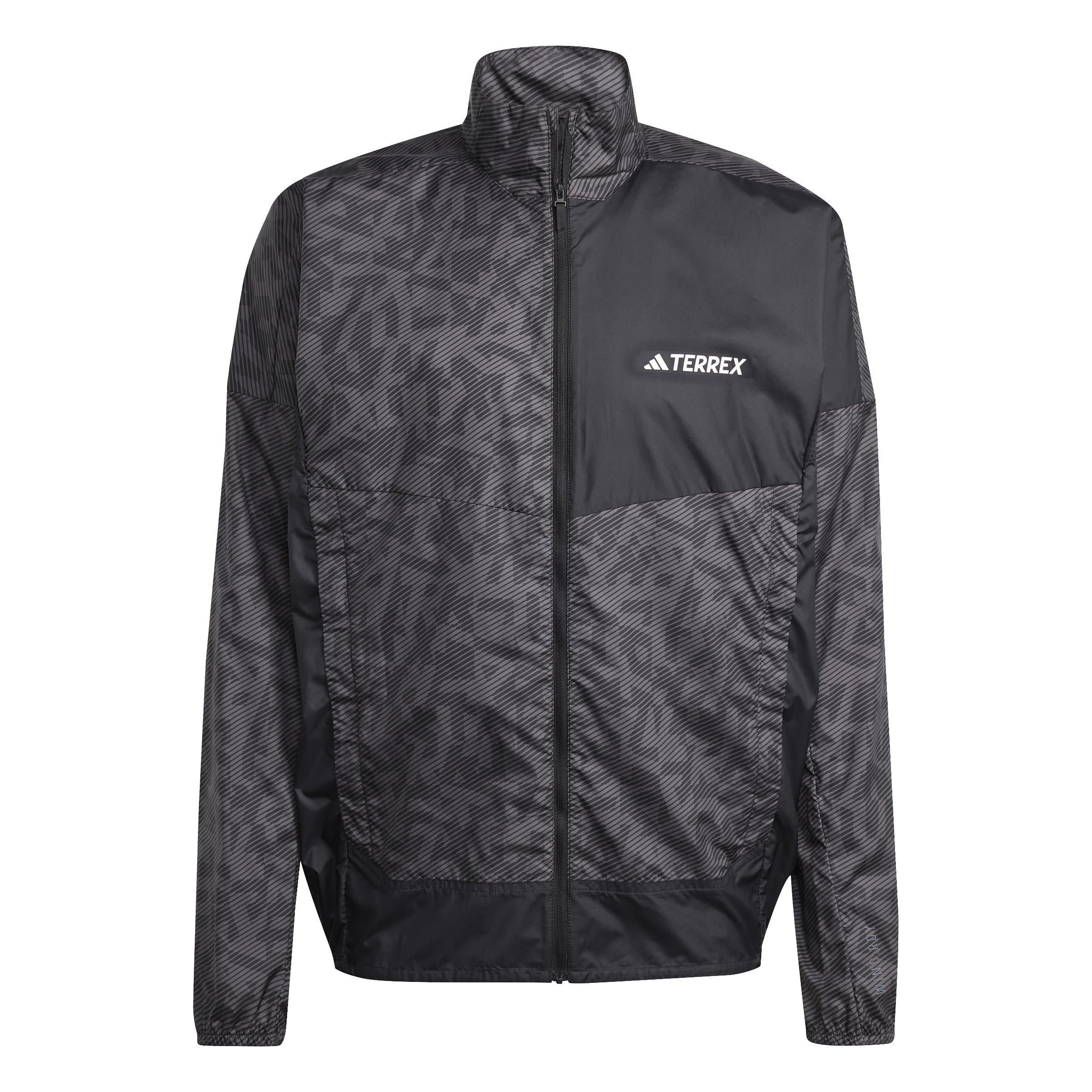 Charbon/Noir - adidas - Men's Terrex Trail Water-Resistant Wind Performance Running Jacket - 1