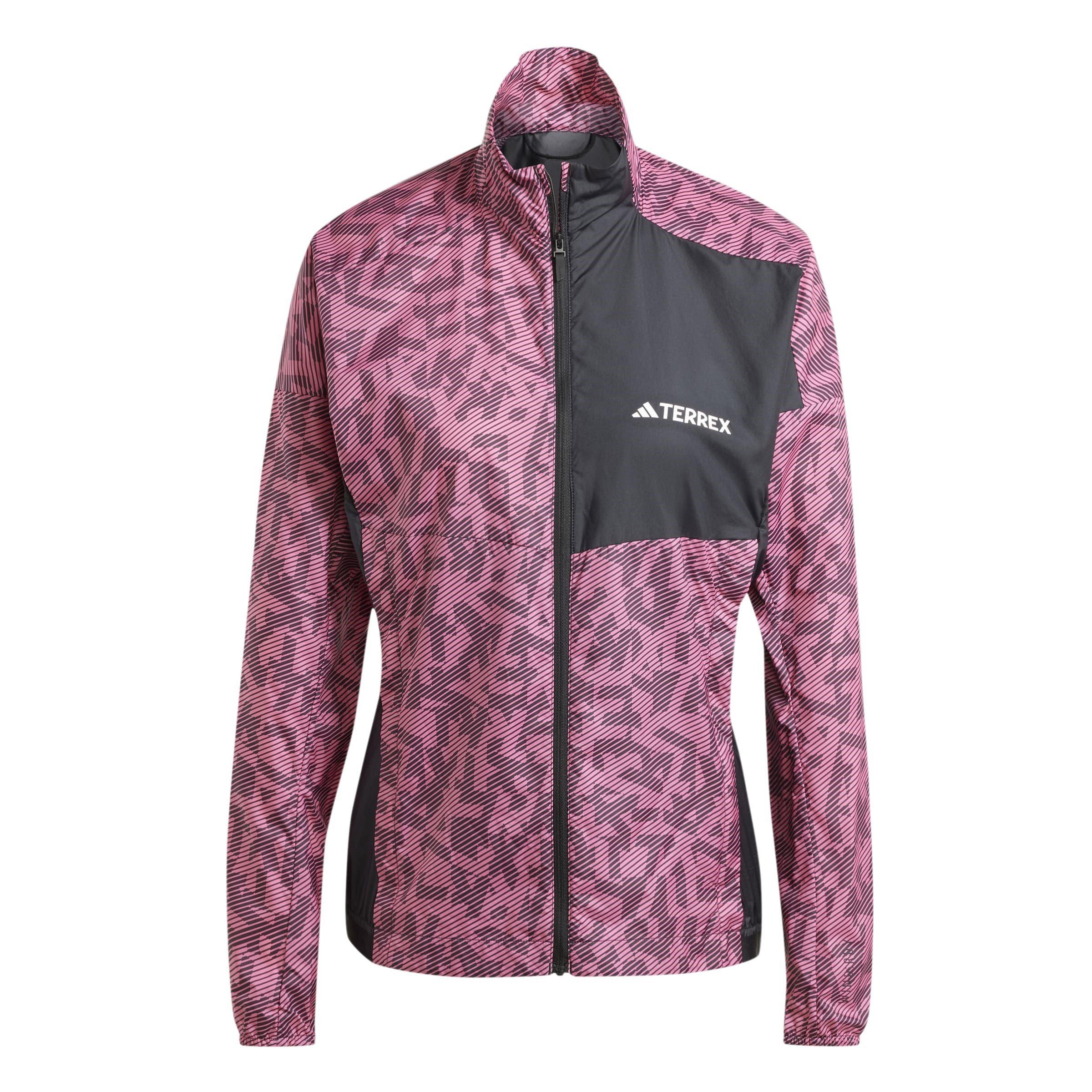 Rosa/Nero - adidas - Women's Terrex Trail Water-Resistant Long Sleeve Performance Running Jacket - 1