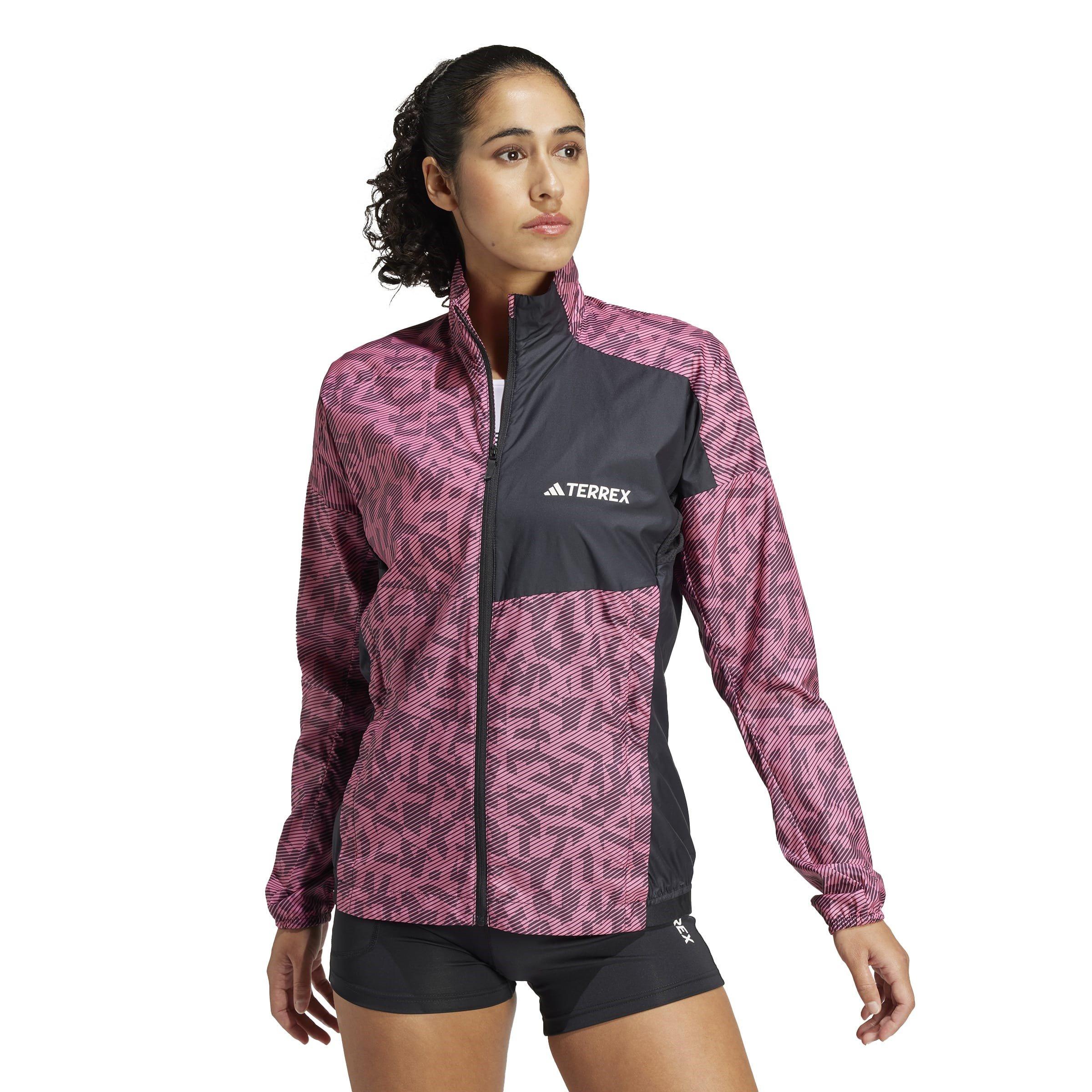 Cor-de-rosa/preto - adidas - Terrex Trail Running Wind Jacket Womens - 4