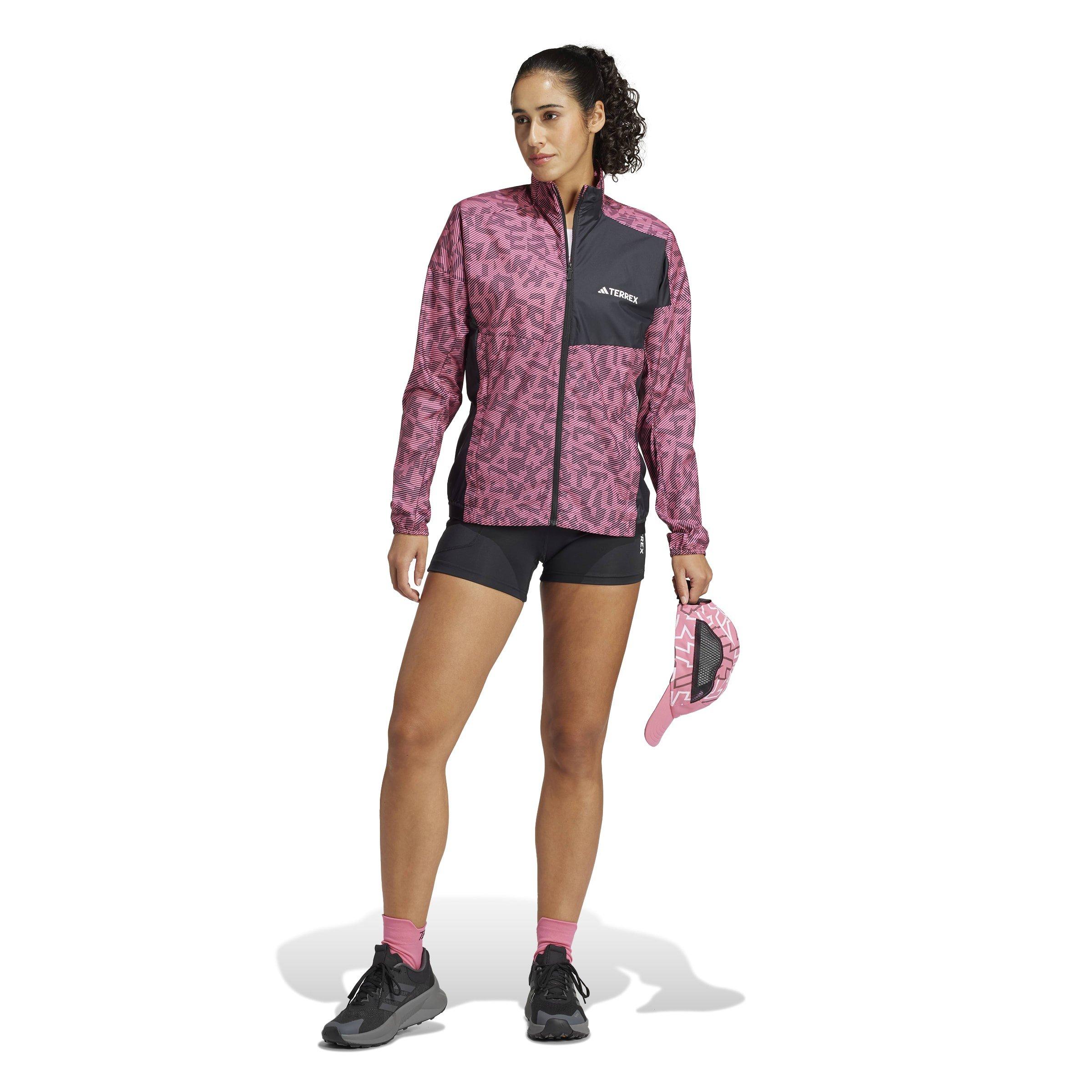 Cor-de-rosa/preto - adidas - Terrex Trail Running Wind Jacket Womens - 7
