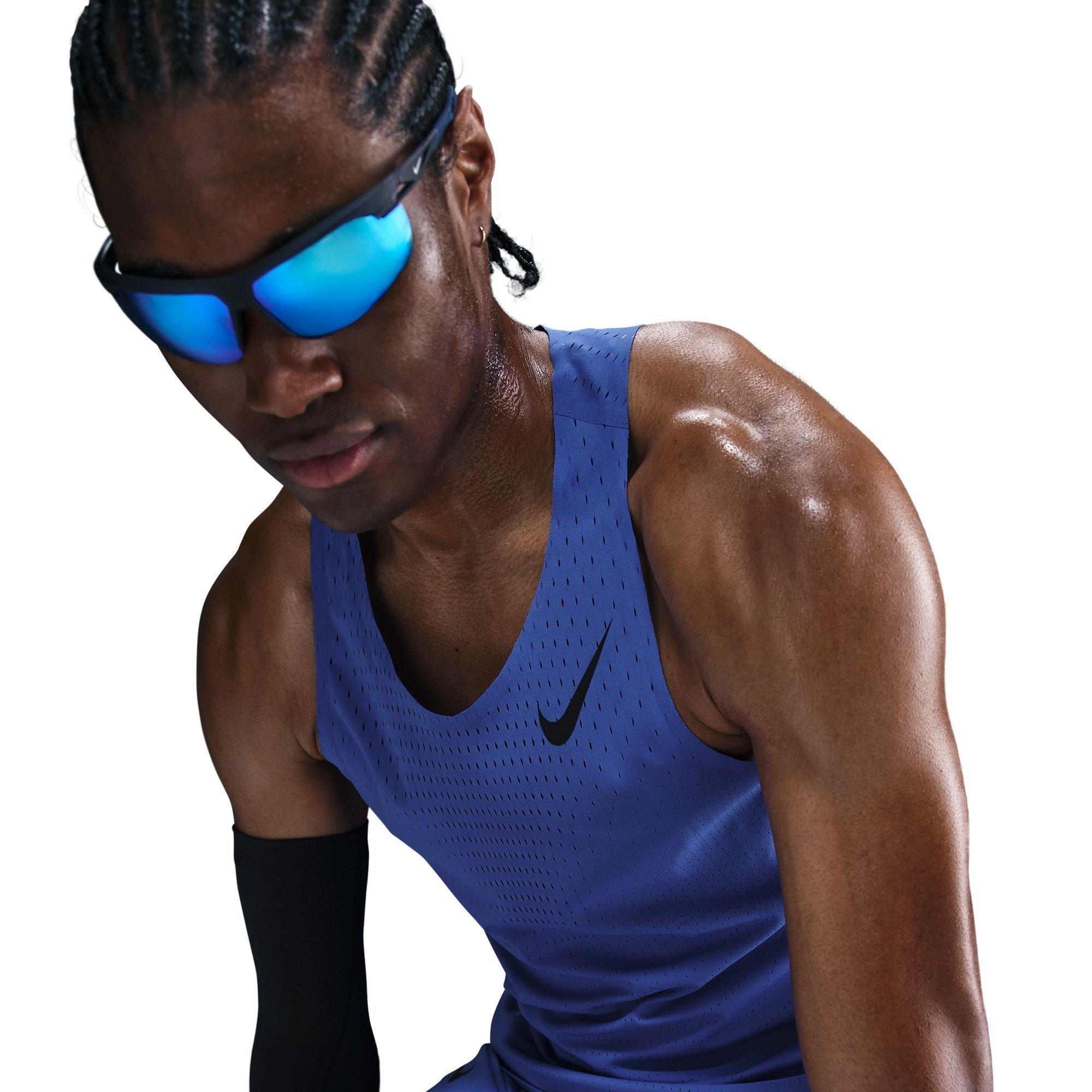 Blau/Schwarz - Nike - AeroSwift Men's Dri-FIT ADV Running Singlet - 5