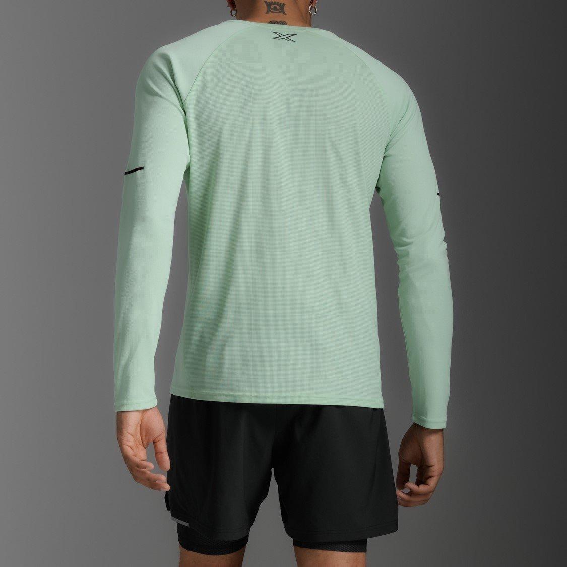 D.Mint/Blk Ref - 2XU - Men's Aero Long Sleeve Performance Running Top - 2