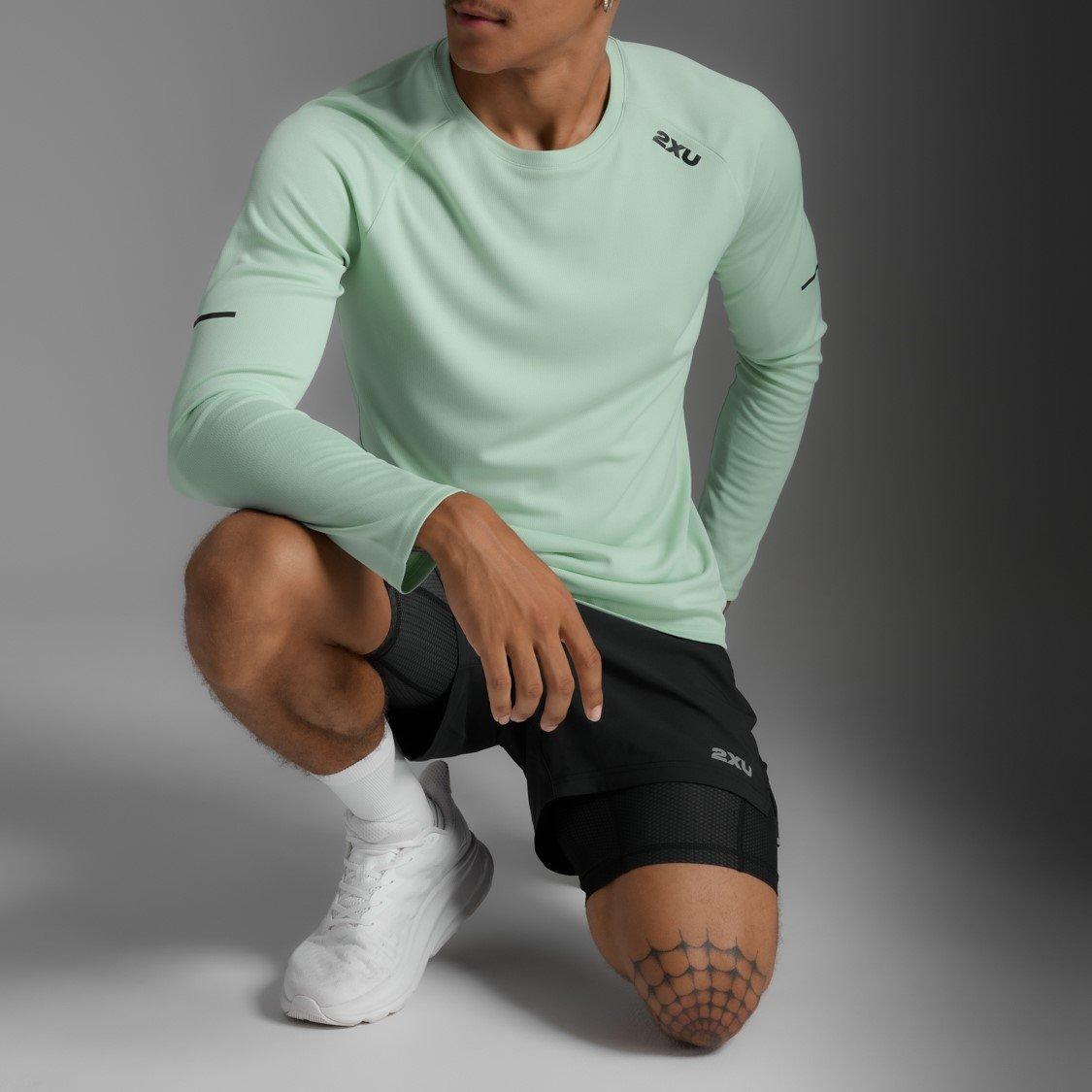 D.Mint/Blk Ref - 2XU - Men's Aero Long Sleeve Performance Running Top - 5