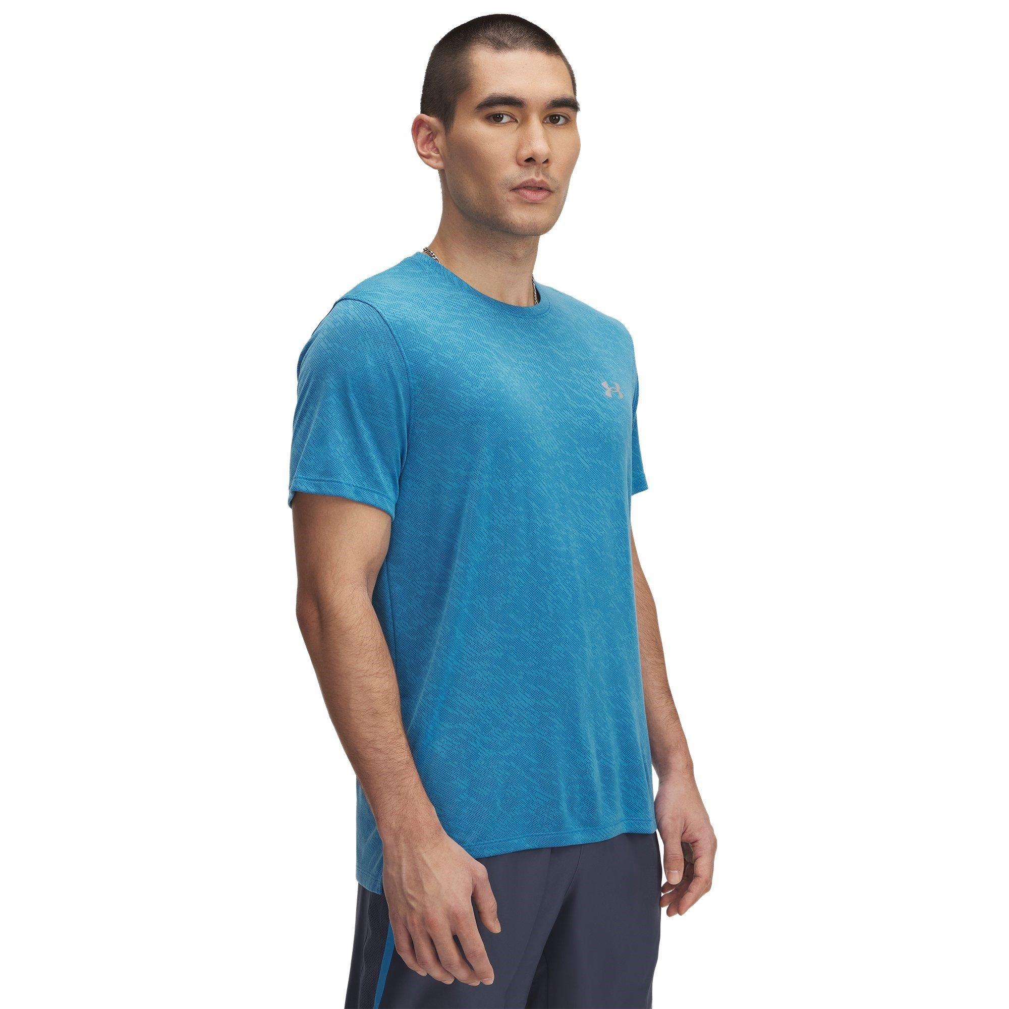 Blue/Reflective - Under Armour - Men's Launch Camo Short-Sleeve Performance Top - 1