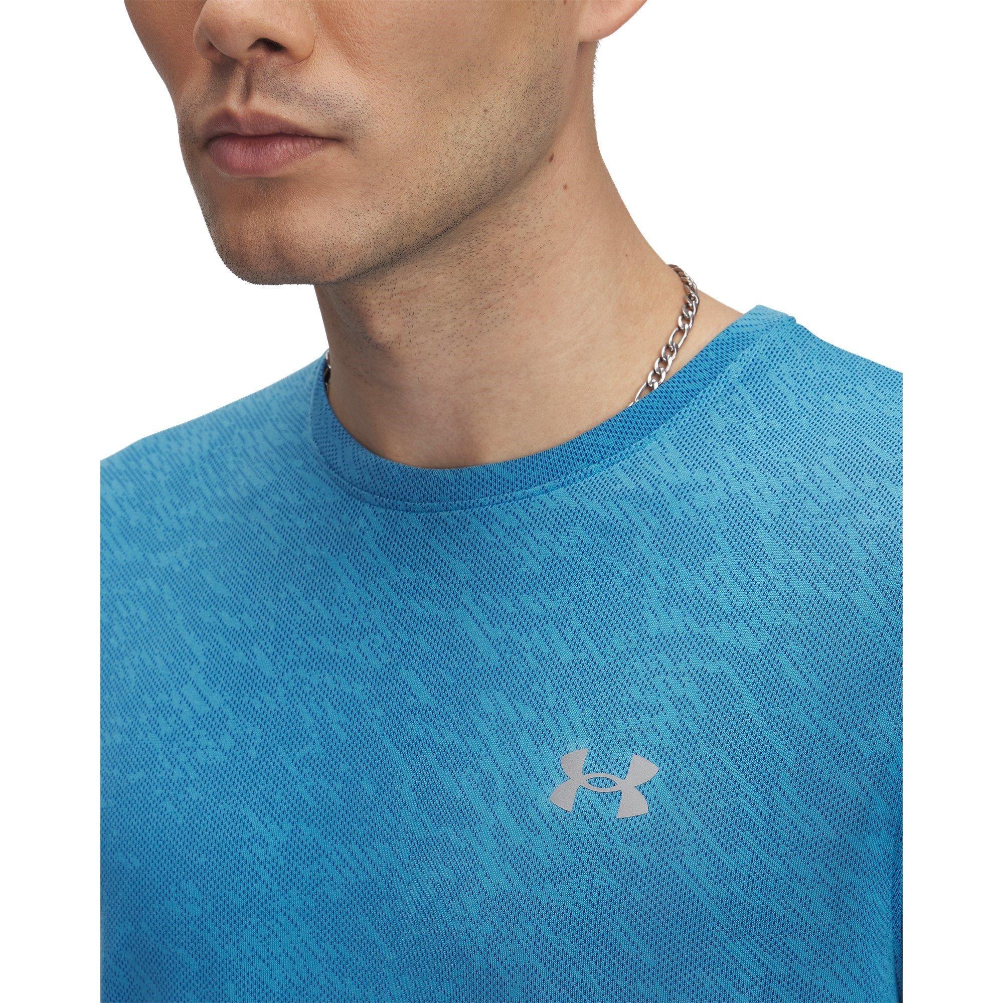 Blue/Reflective - Under Armour - Launch Camo Short-Sleeve Performance Top - 3