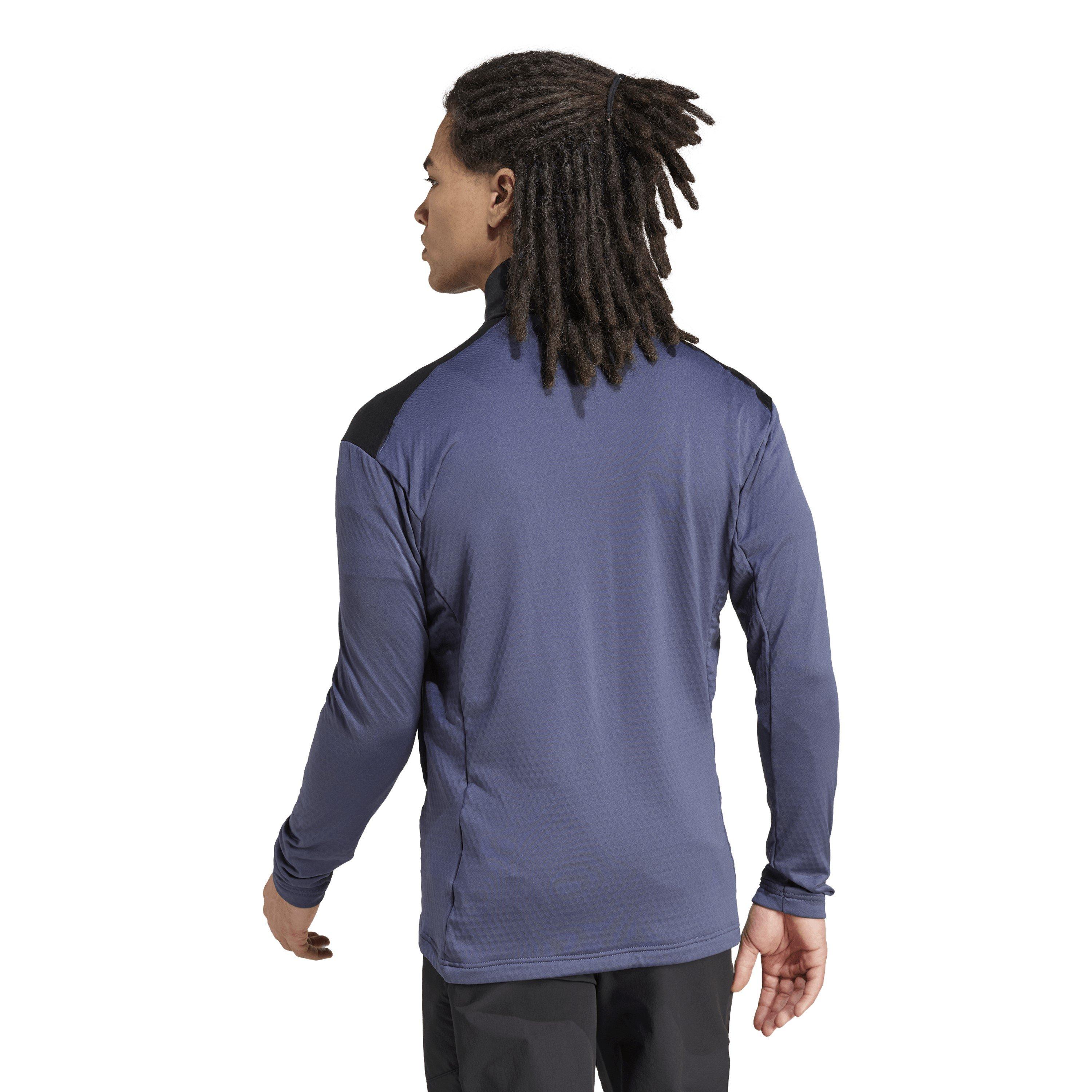 Mornarsko plava/crna - adidas - Men's Terrex Fleece Long Sleeve Slim Fit Performance Running Jacket - 3