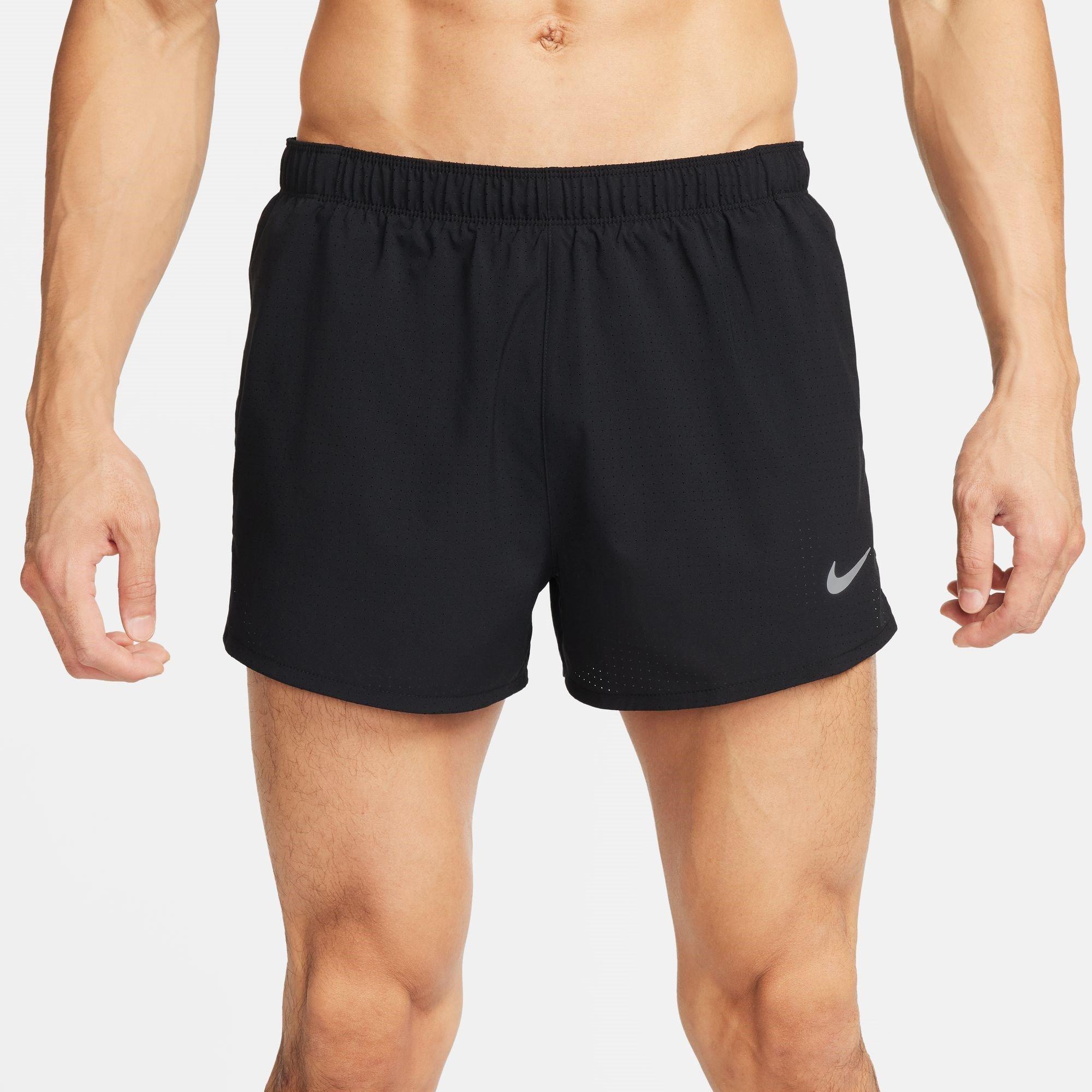 Nike Men's Fast Dri-Fit 3 Brief-Lined Running Shorts - Black/Silver - 2XL
