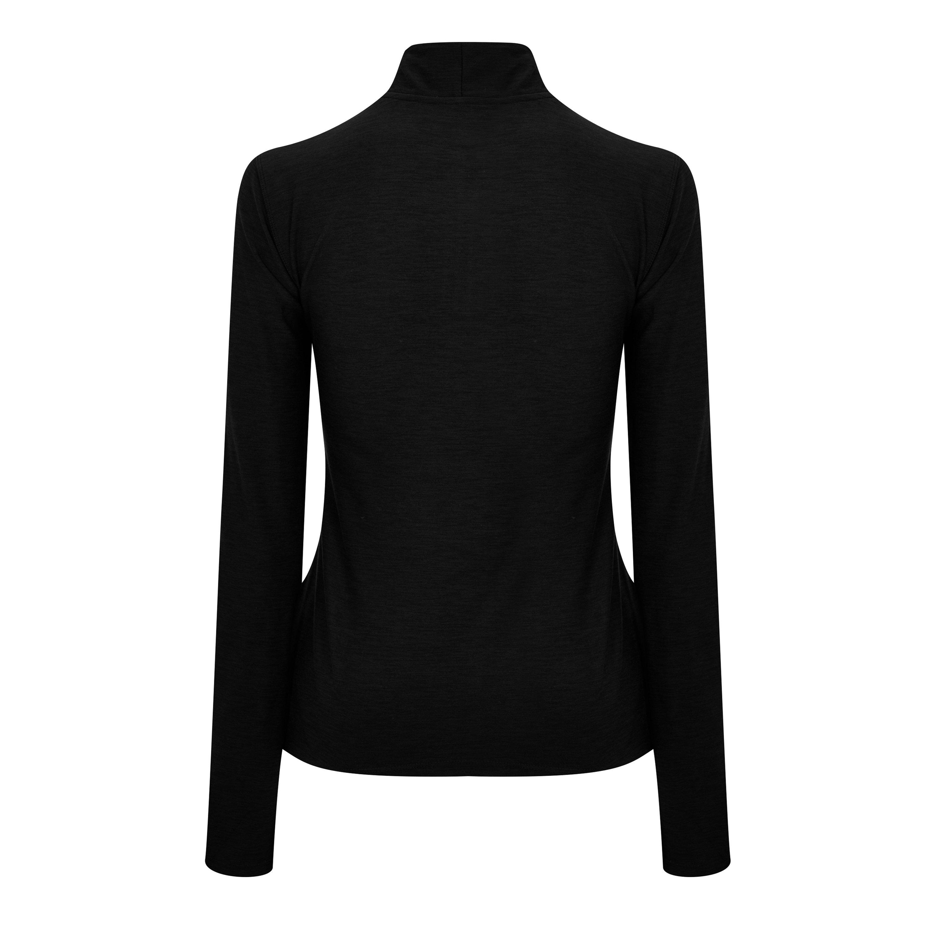 Black - New Balance - Womens Running Space Dye Quarter Zip - 2