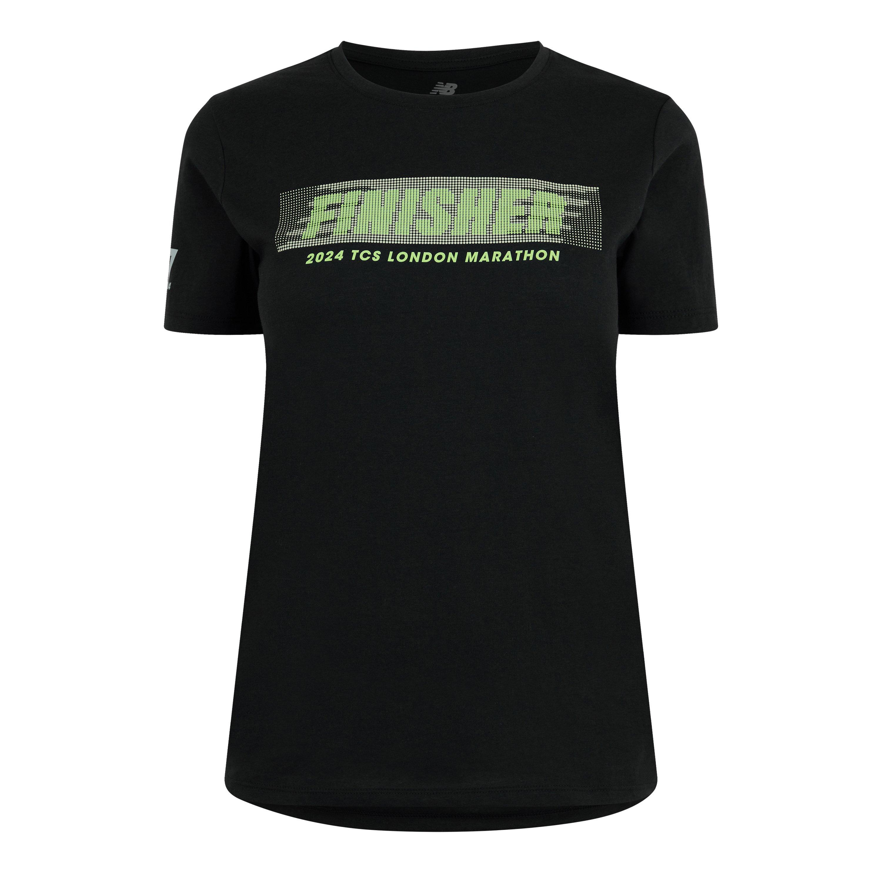 Black/Green - New Balance - Women's NB Finisher London Edition Short-Sleeve Performance Running Top - 1