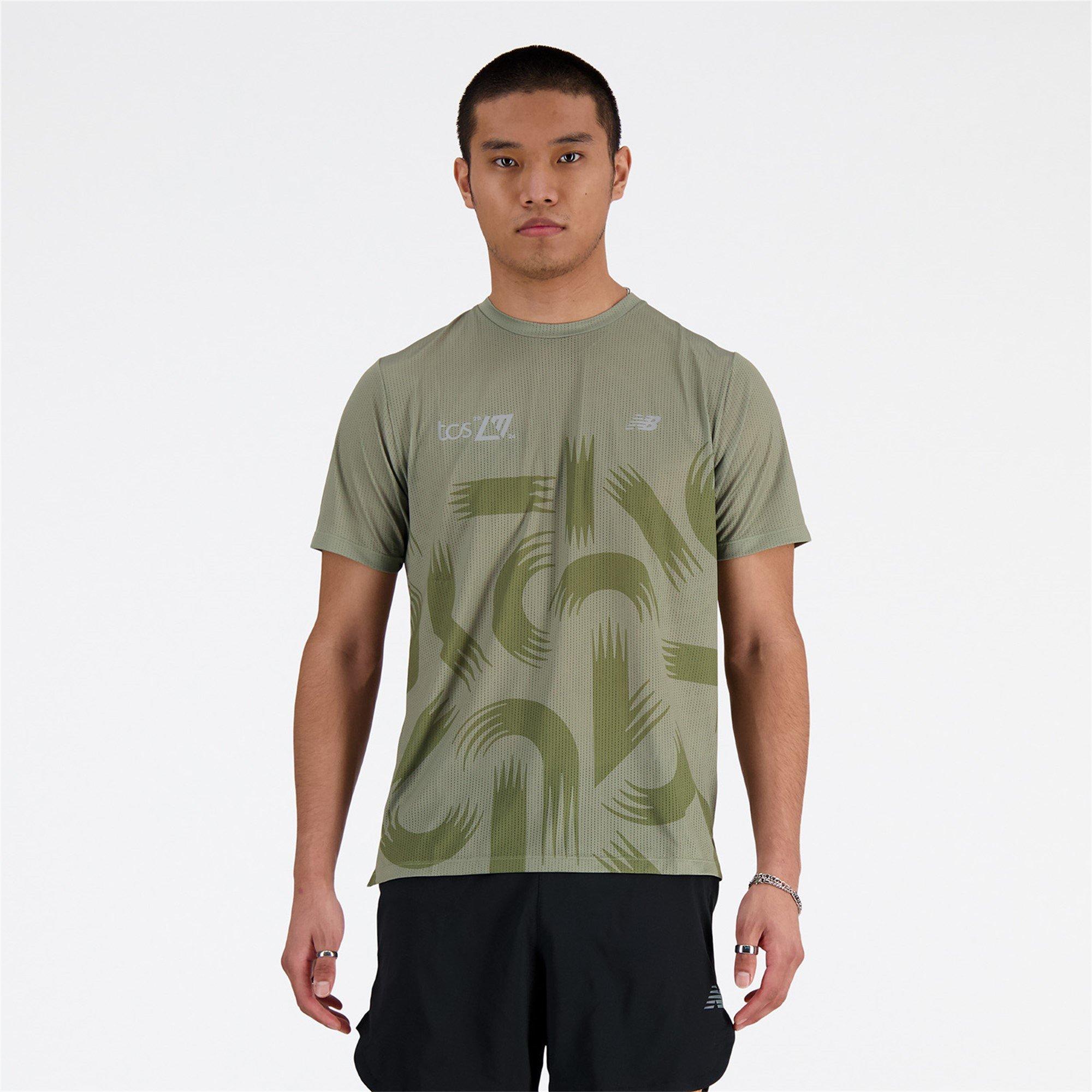 Stampa kaki - New Balance - London Edition Printed Athletics Run T-Shirt Mens - 1