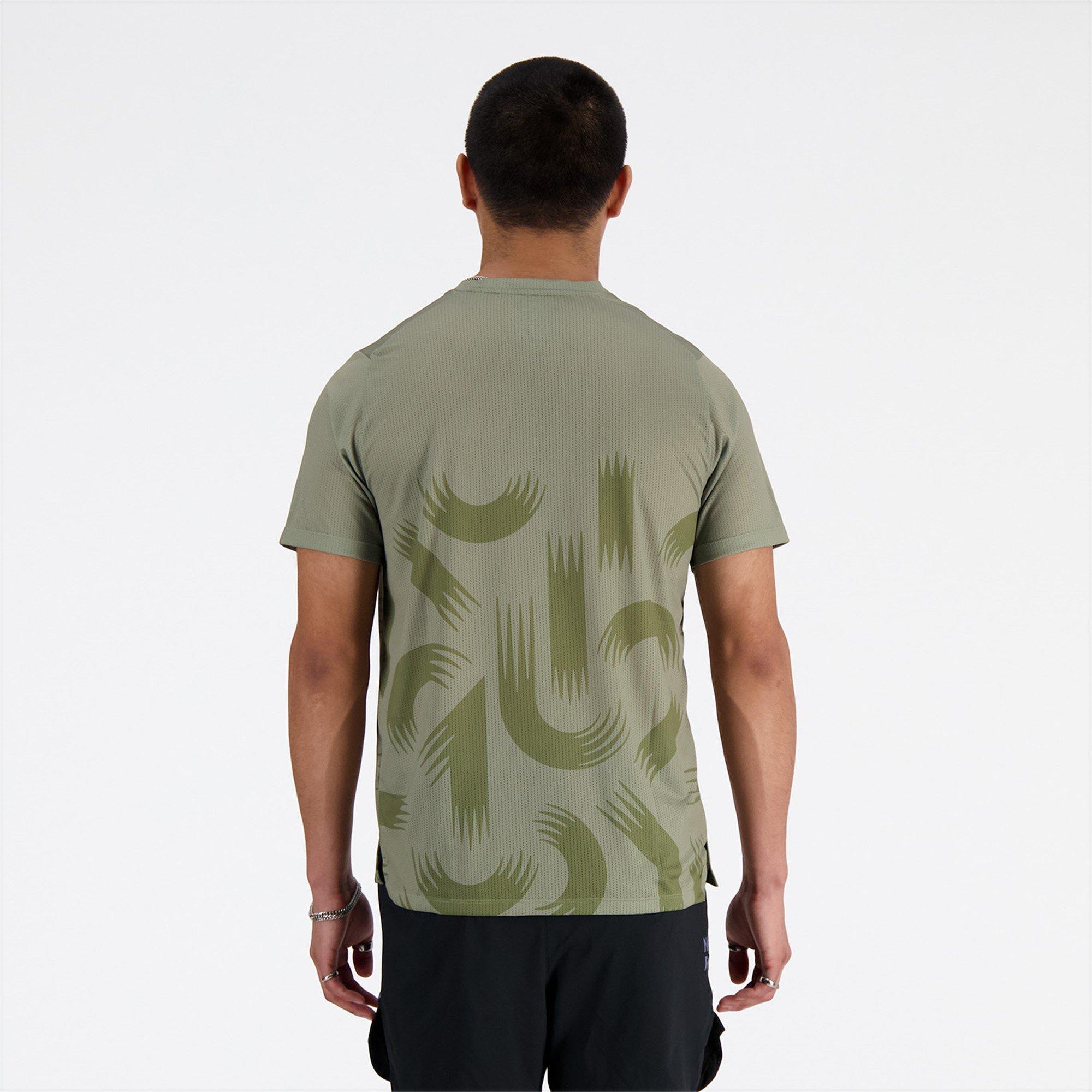 Stampa kaki - New Balance - London Edition Printed Athletics Run T-Shirt Mens - 3