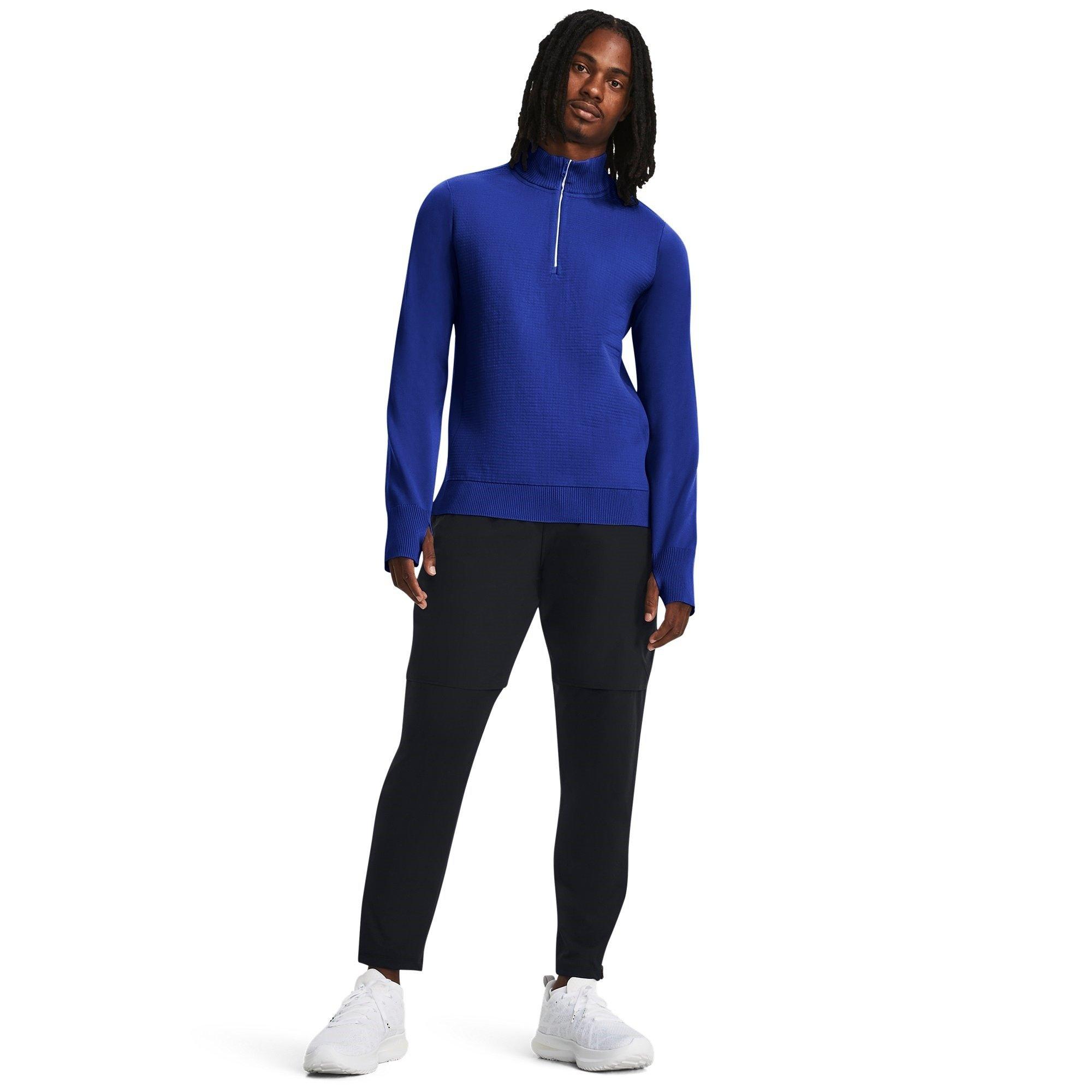 BLACK/TEAM ROYA - Under Armour - Men's Qualifier Elite Cold Performance Tracksuit Bottoms - 4