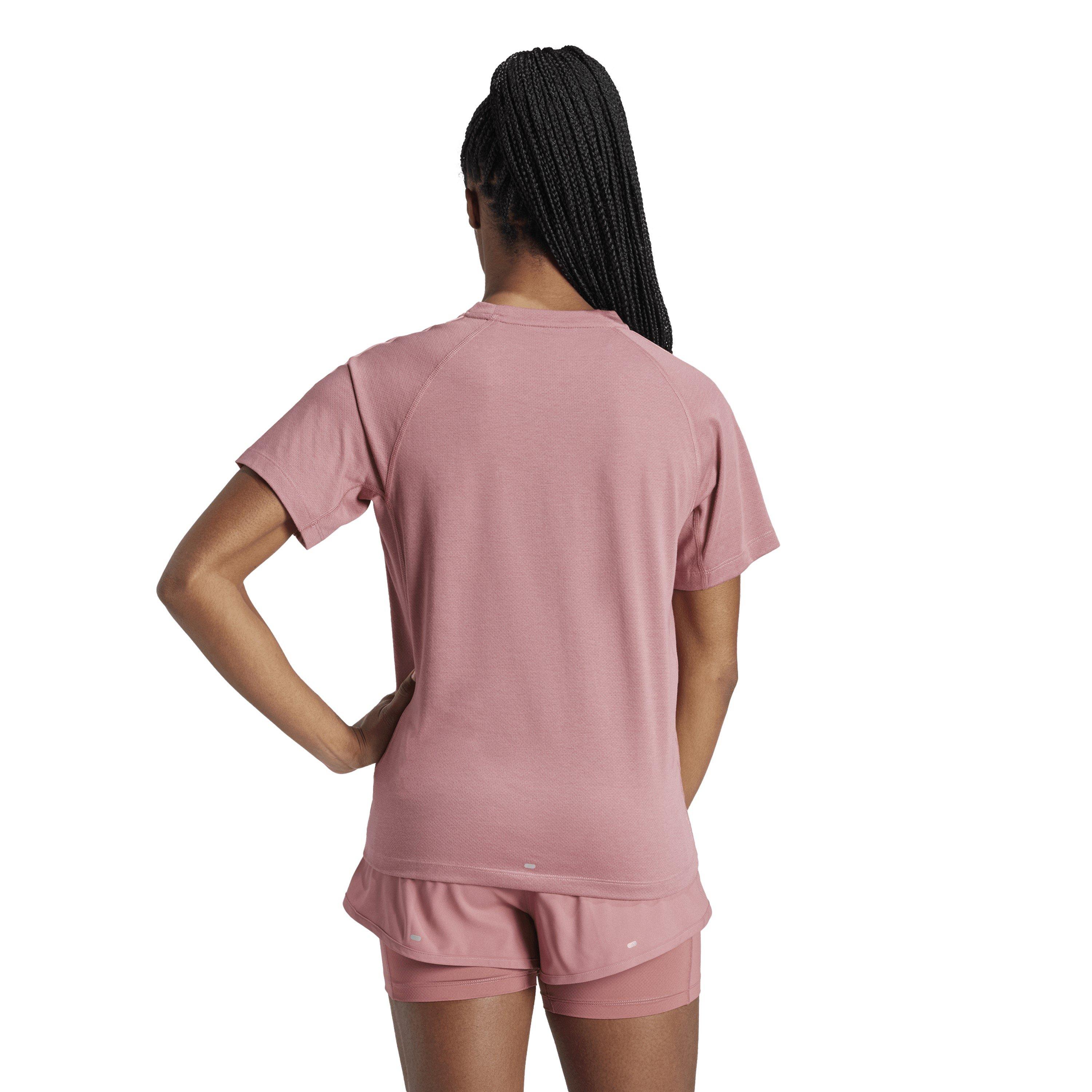 Crimson - adidas - Own The Run Three-Stripe T-Shirt Womens - 3