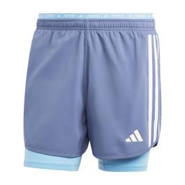 adidas rose Own the Run 3-Stripes 2-in-1 Shorts Mens