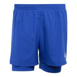 adidas Own the Run 3 Stripes 2 in 1 Shorts Mens