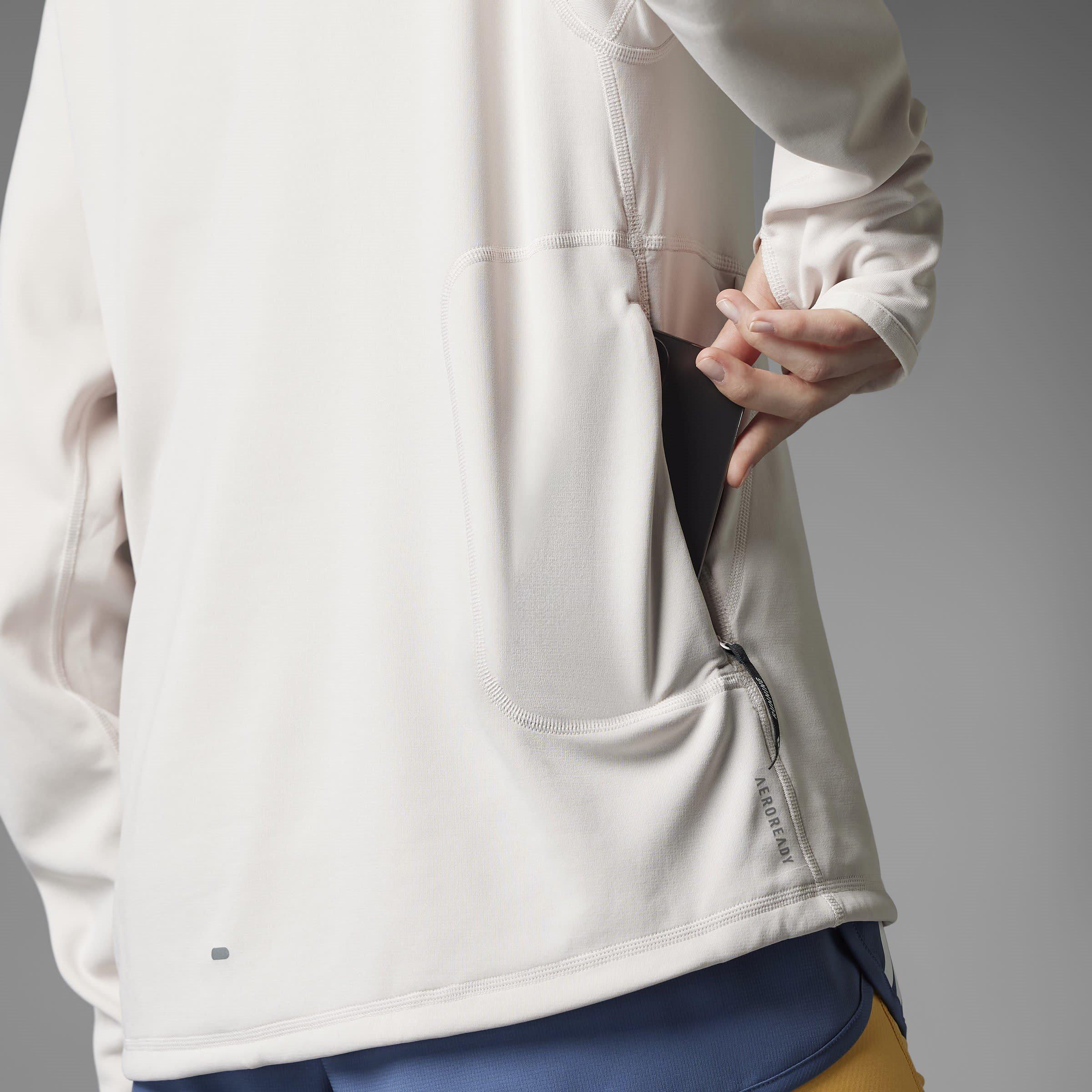 Mauve - adidas - Own The Run 3-Stripes Hoodie Womens - 16