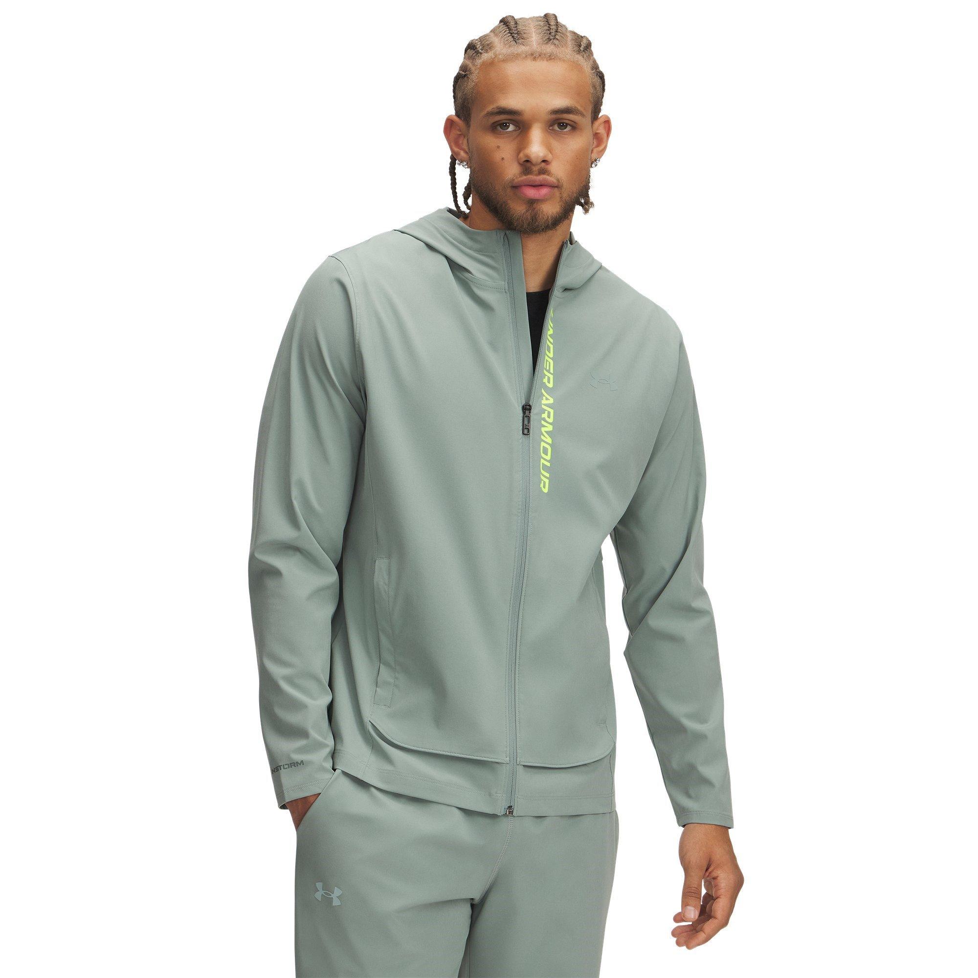 Under Armour Men's Outrun The Storm Water-Resistant Moisture-Wicking Performance Running Jacket - Green - XL