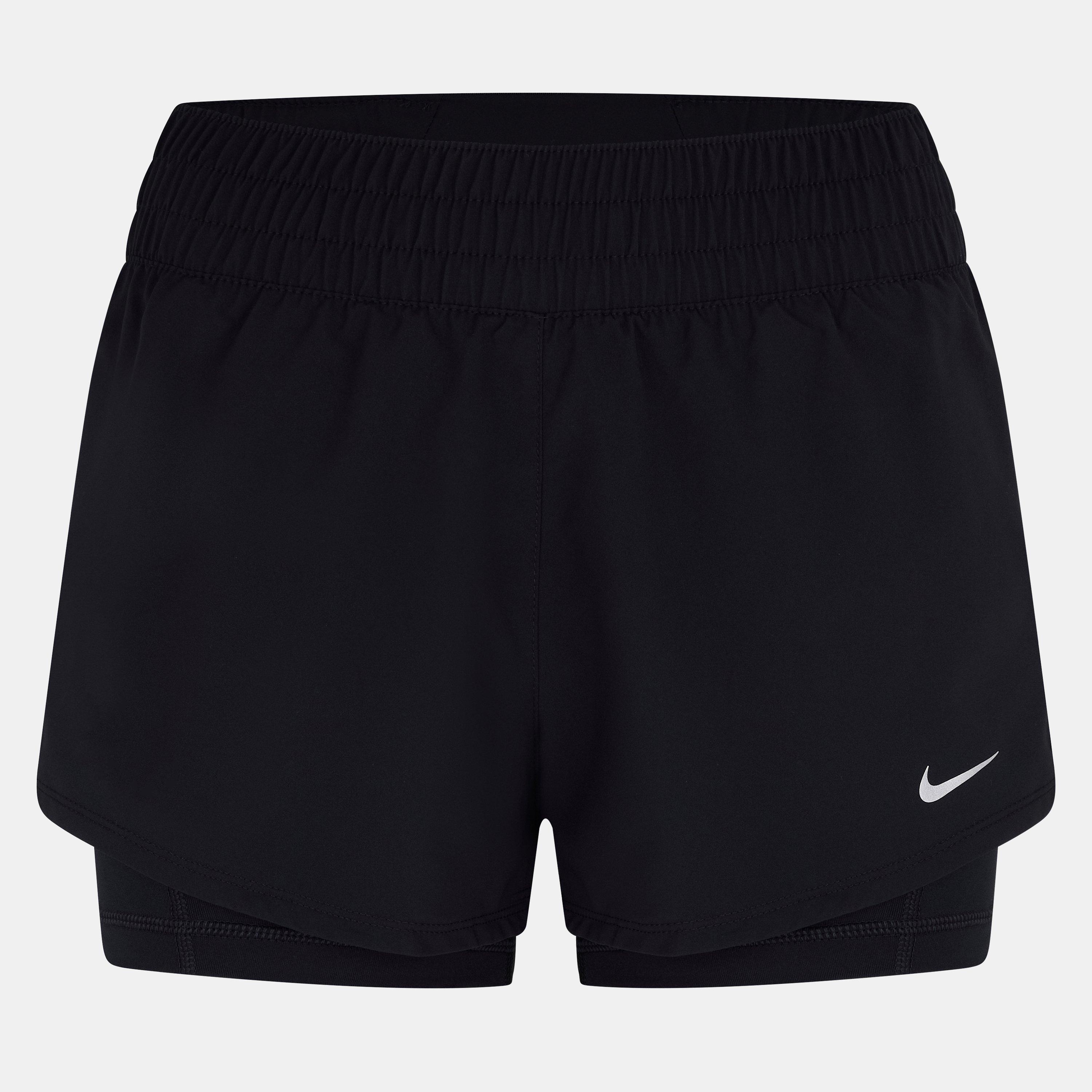 Black - Nike - One Women's Dri-FIT Mid-Rise 3 2-in-1 Shorts - 1