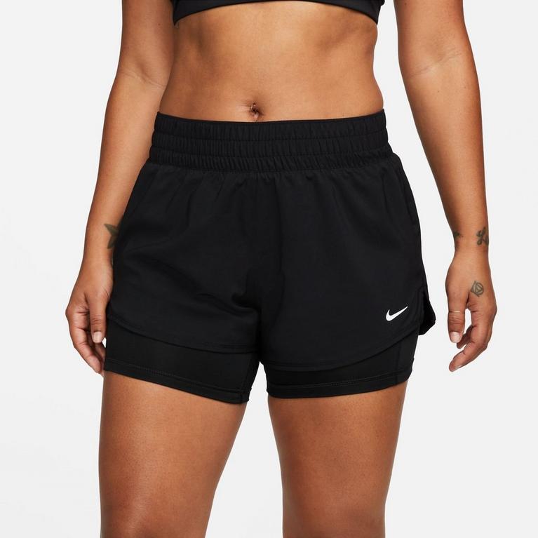 Noir - Nike - One Women's Dri-FIT Mid-Rise 3 2-in-1 Shorts - 1